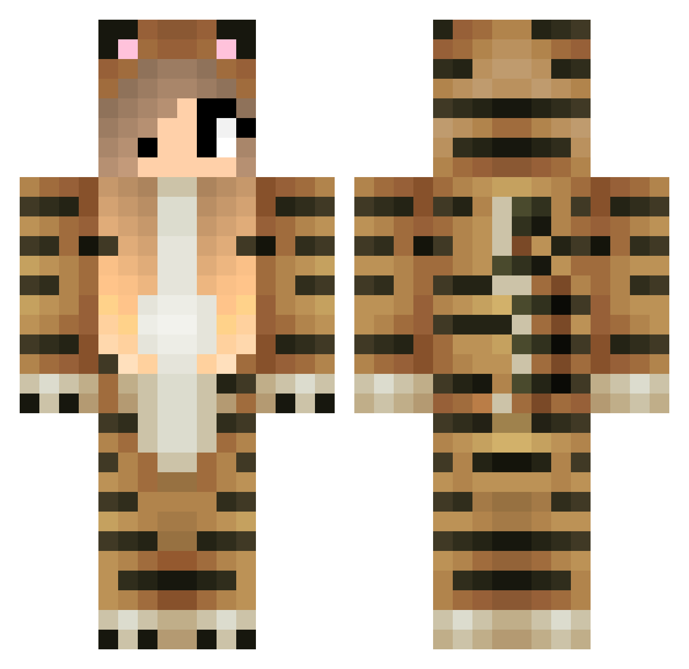 alanna Minecraft skin, front and back view