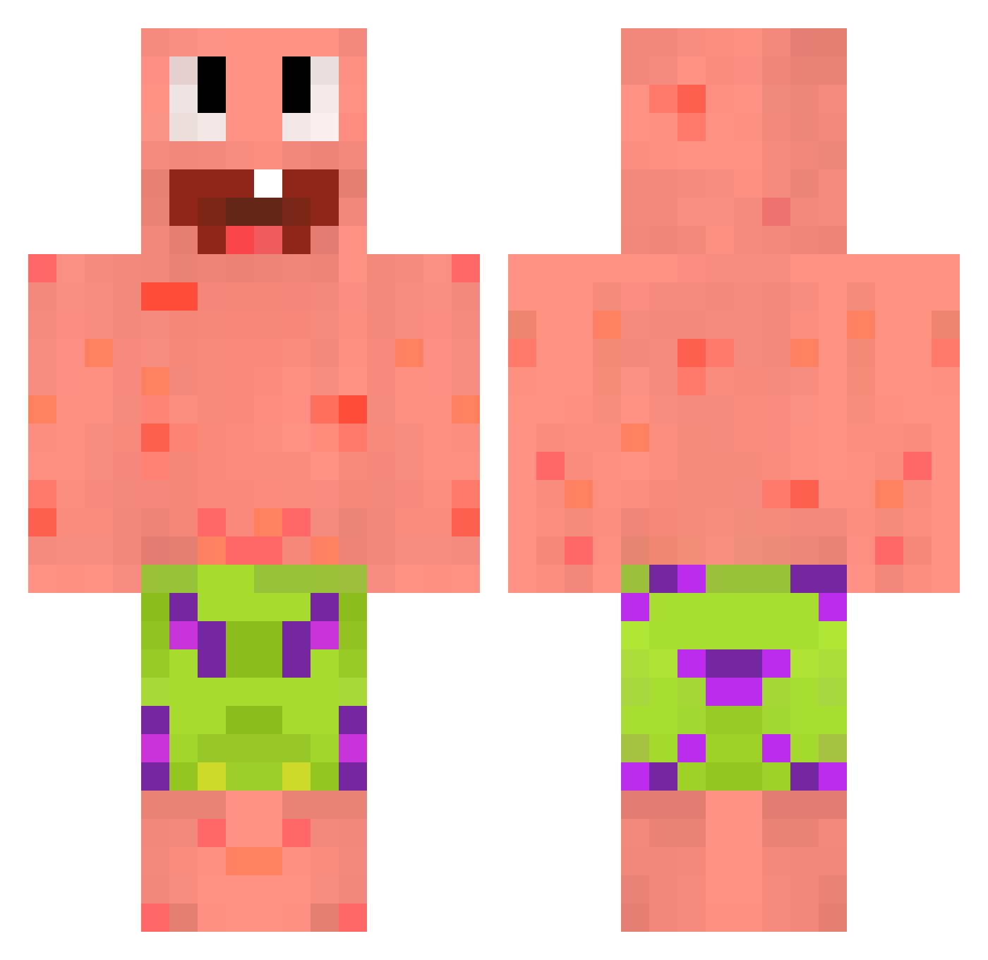 Demeiota Minecraft skin, front and back view