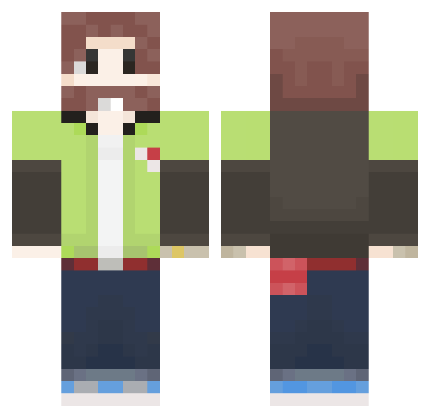 Ekynnox Minecraft skin, front and back view