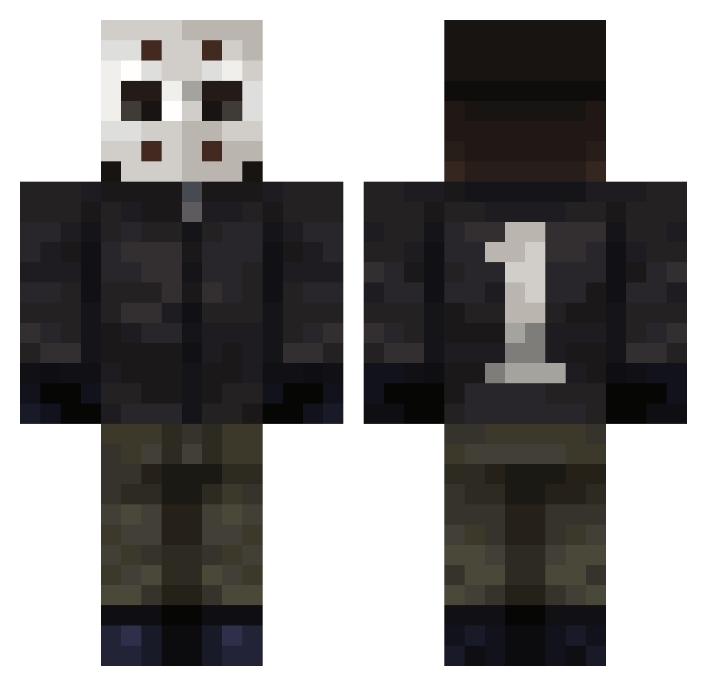 VrapceHotLips Minecraft skin, front and back view