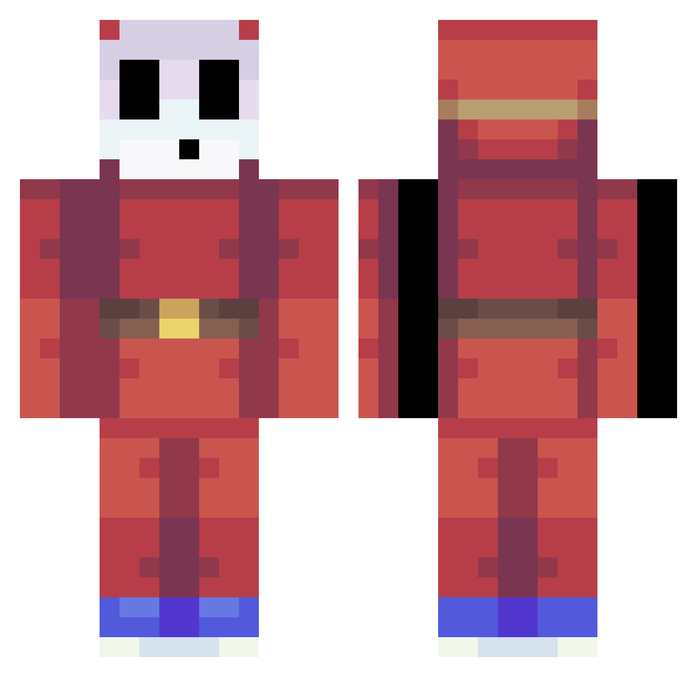 Bauchic Minecraft skin, front and back view