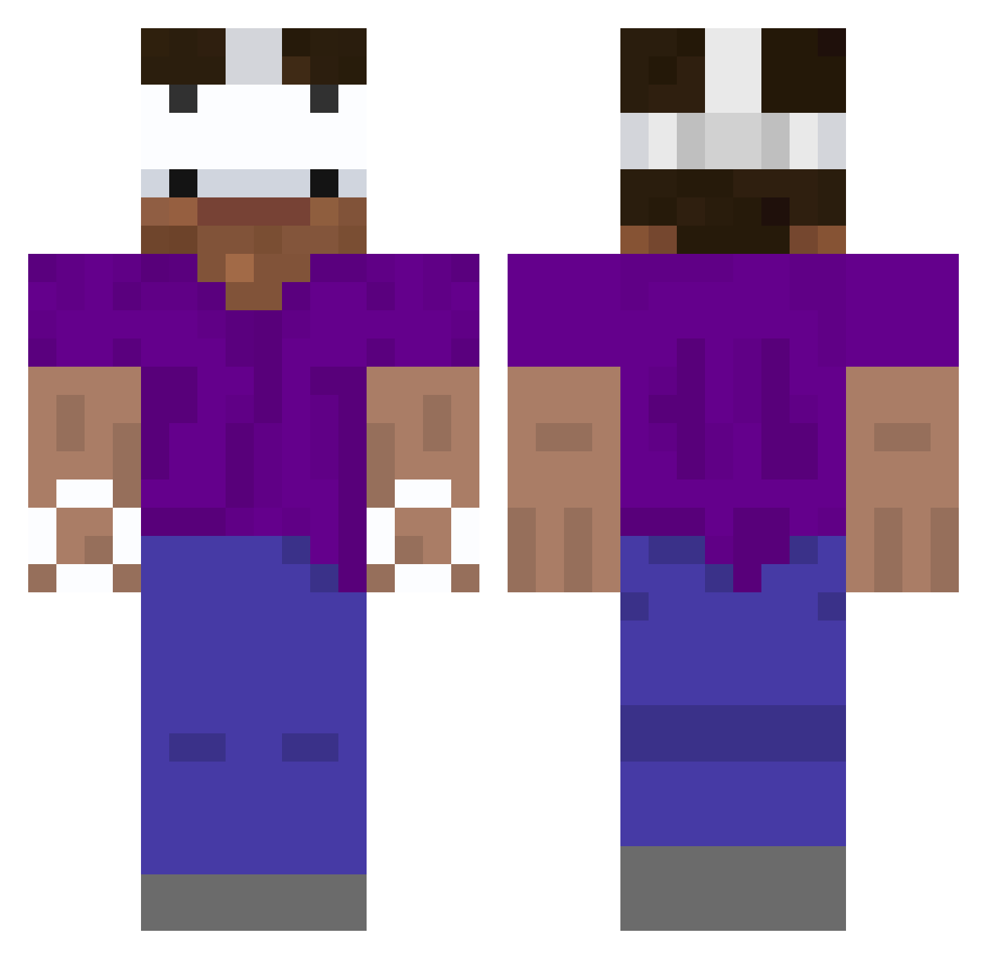 Deportation Minecraft skin, front and back view
