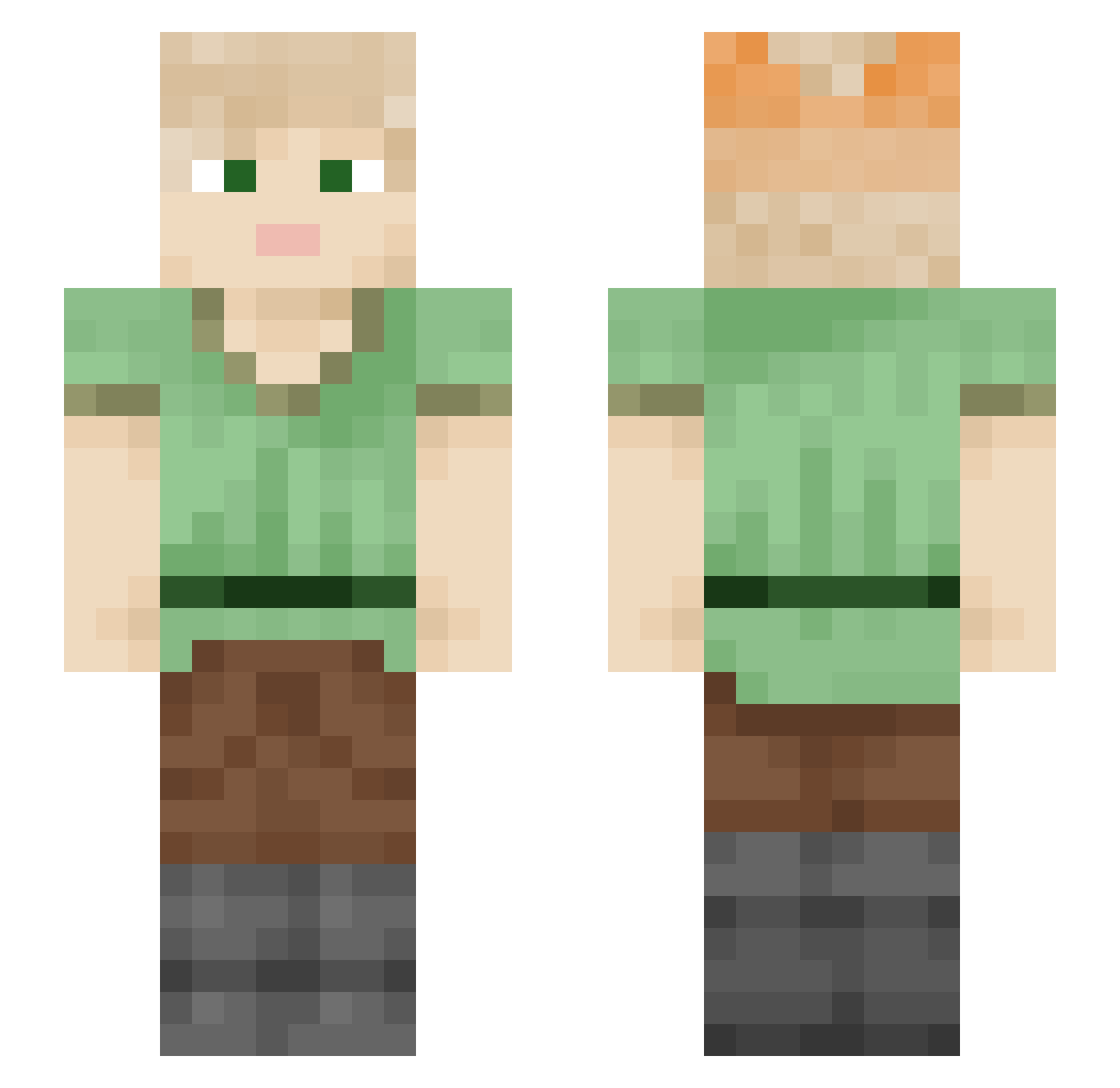 MikrowellePeter Minecraft skin, front and back view