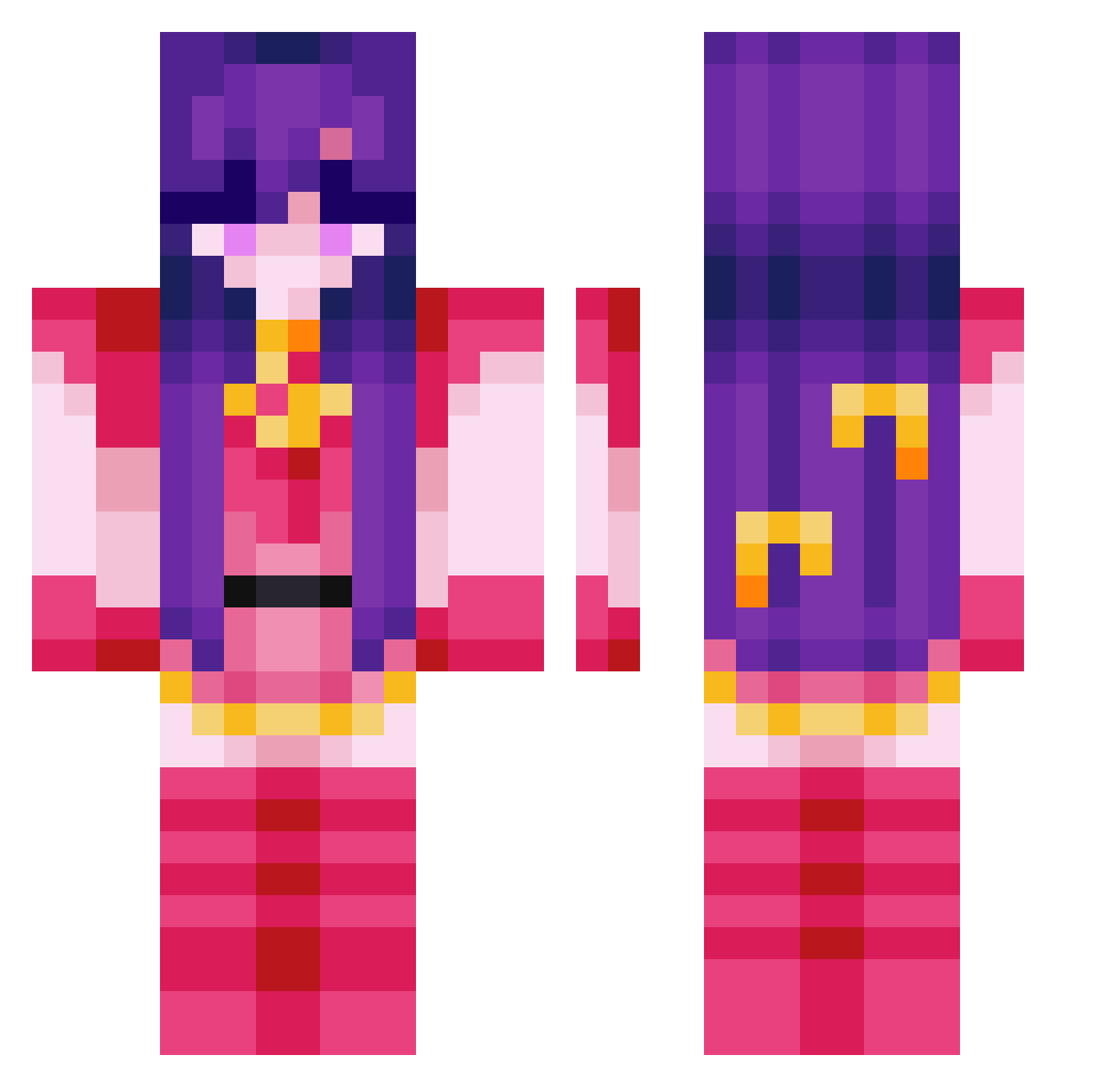 sushuangya Minecraft skin, front and back view