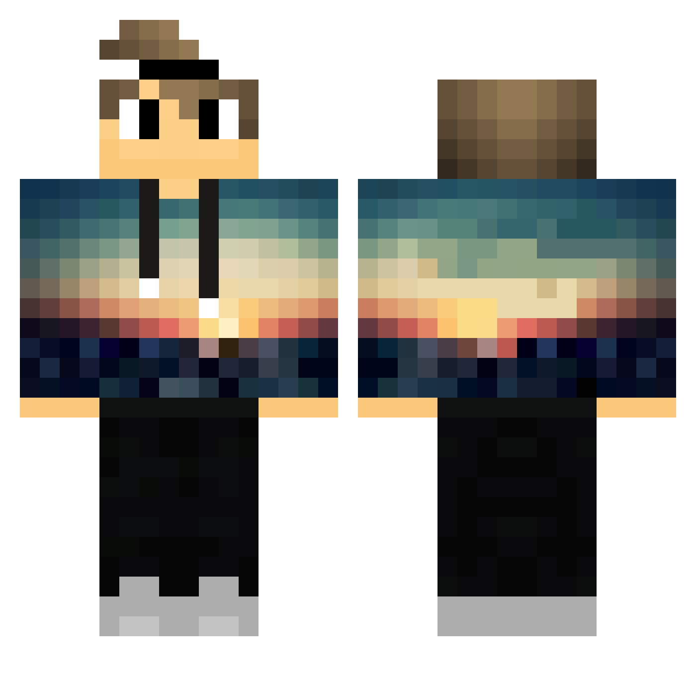 Pulex Minecraft skin, front and back view