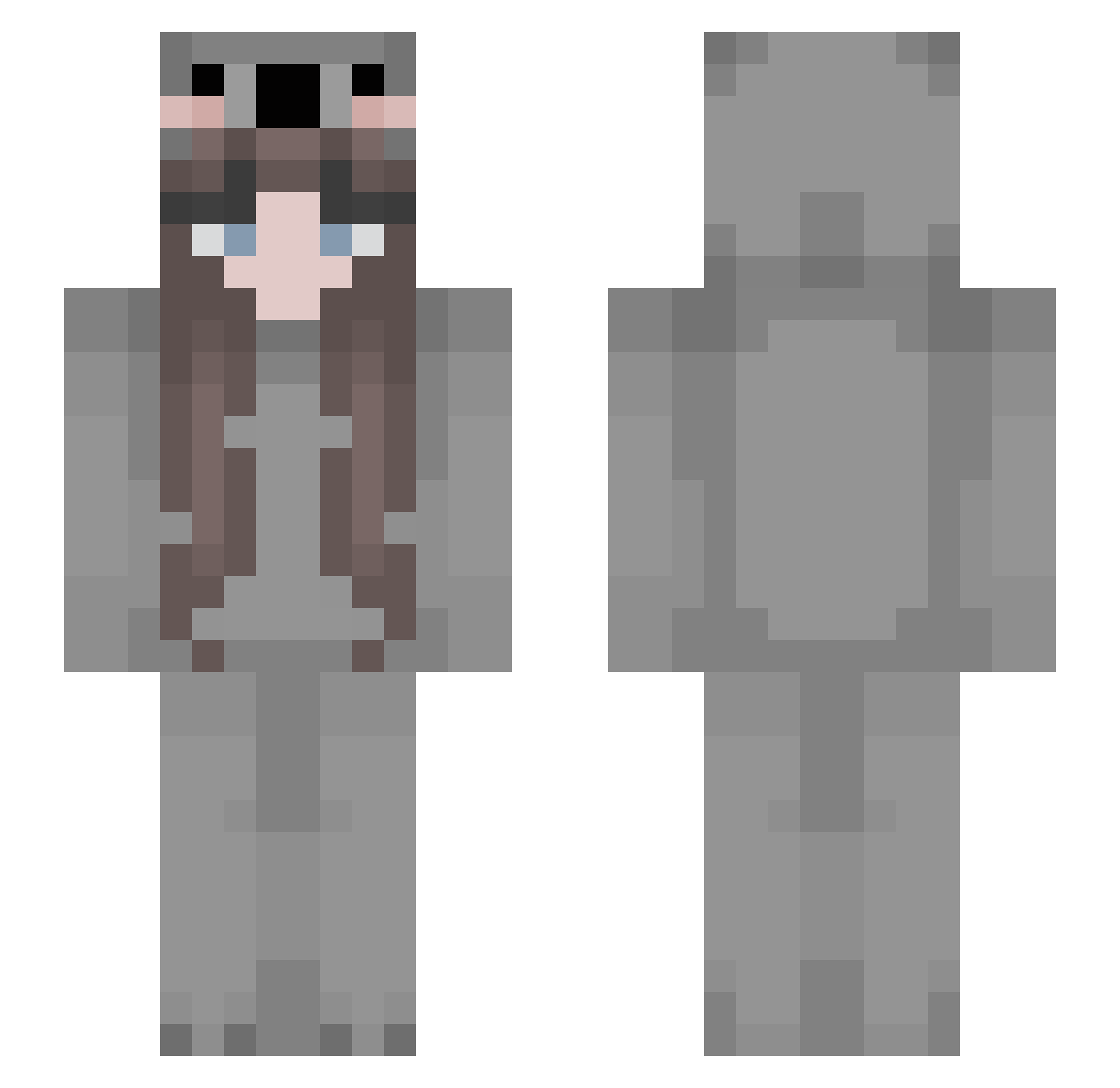 Rosexxlse Minecraft skin, front and back view