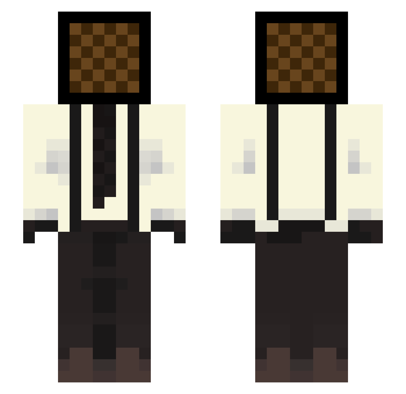 V1CT0RP0U7S3N Minecraft skin, front and back view