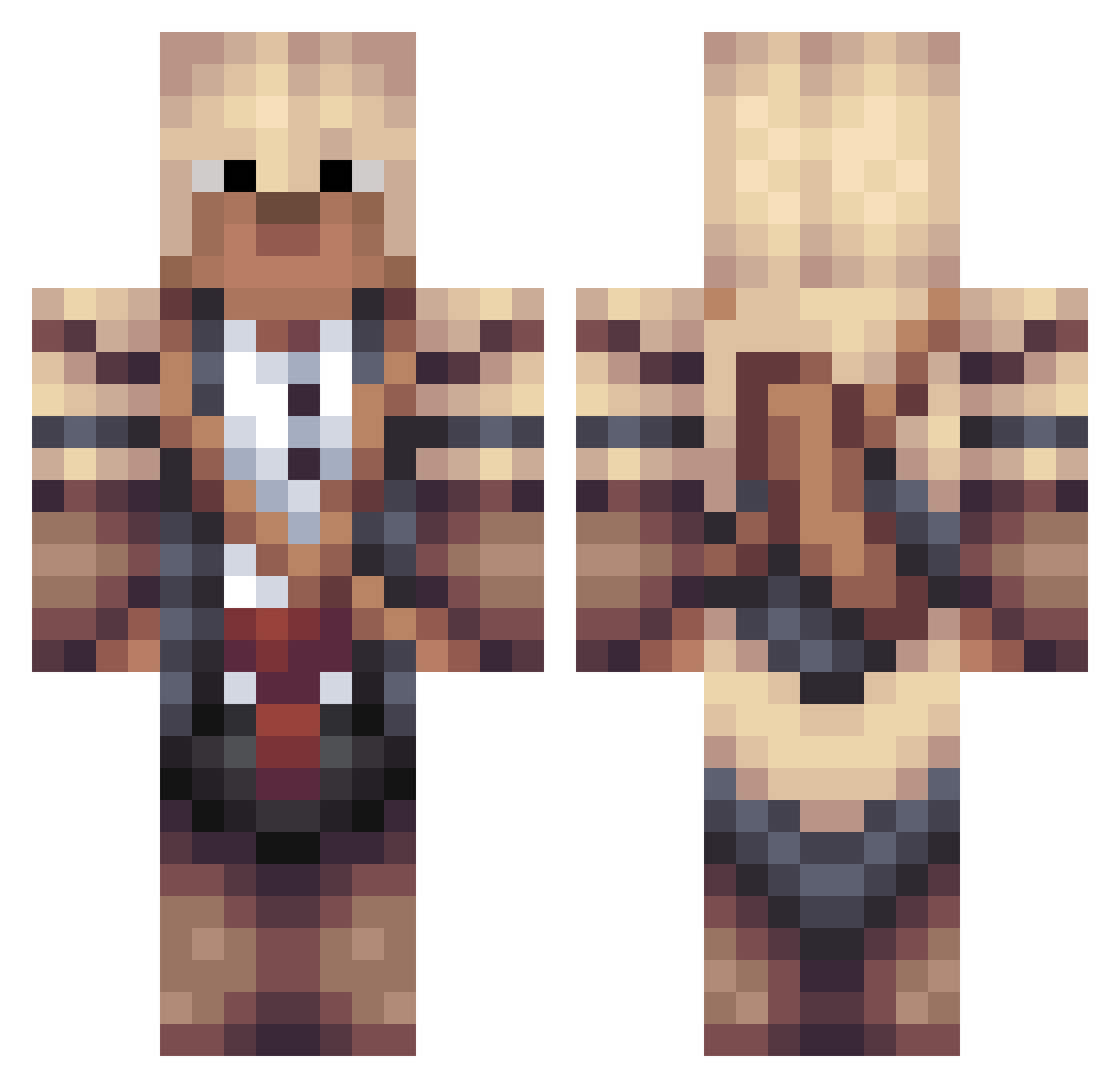 danna Minecraft skin, front and back view