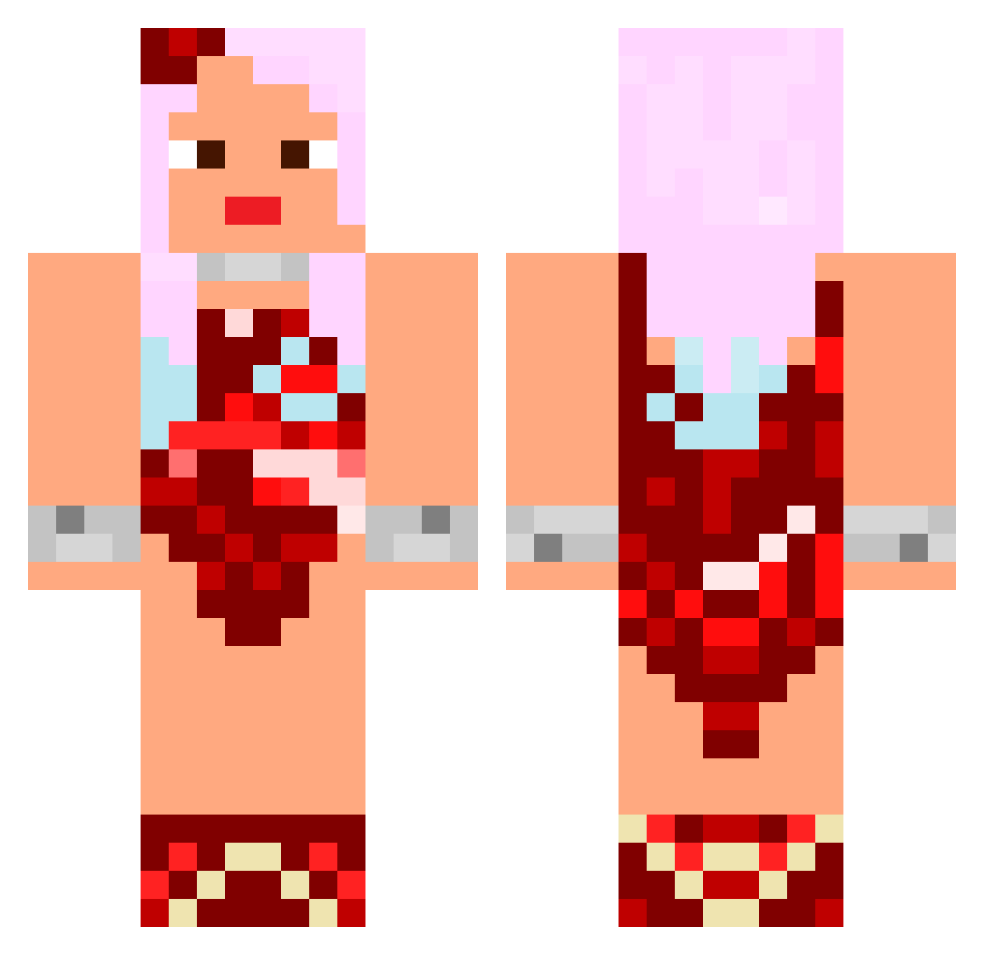 glycolysis Minecraft skin, front and back view