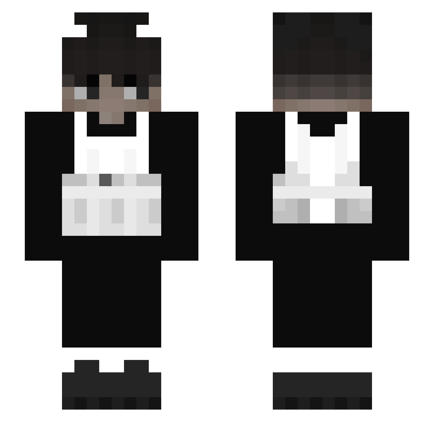 Vqsy Minecraft skin, front and back view