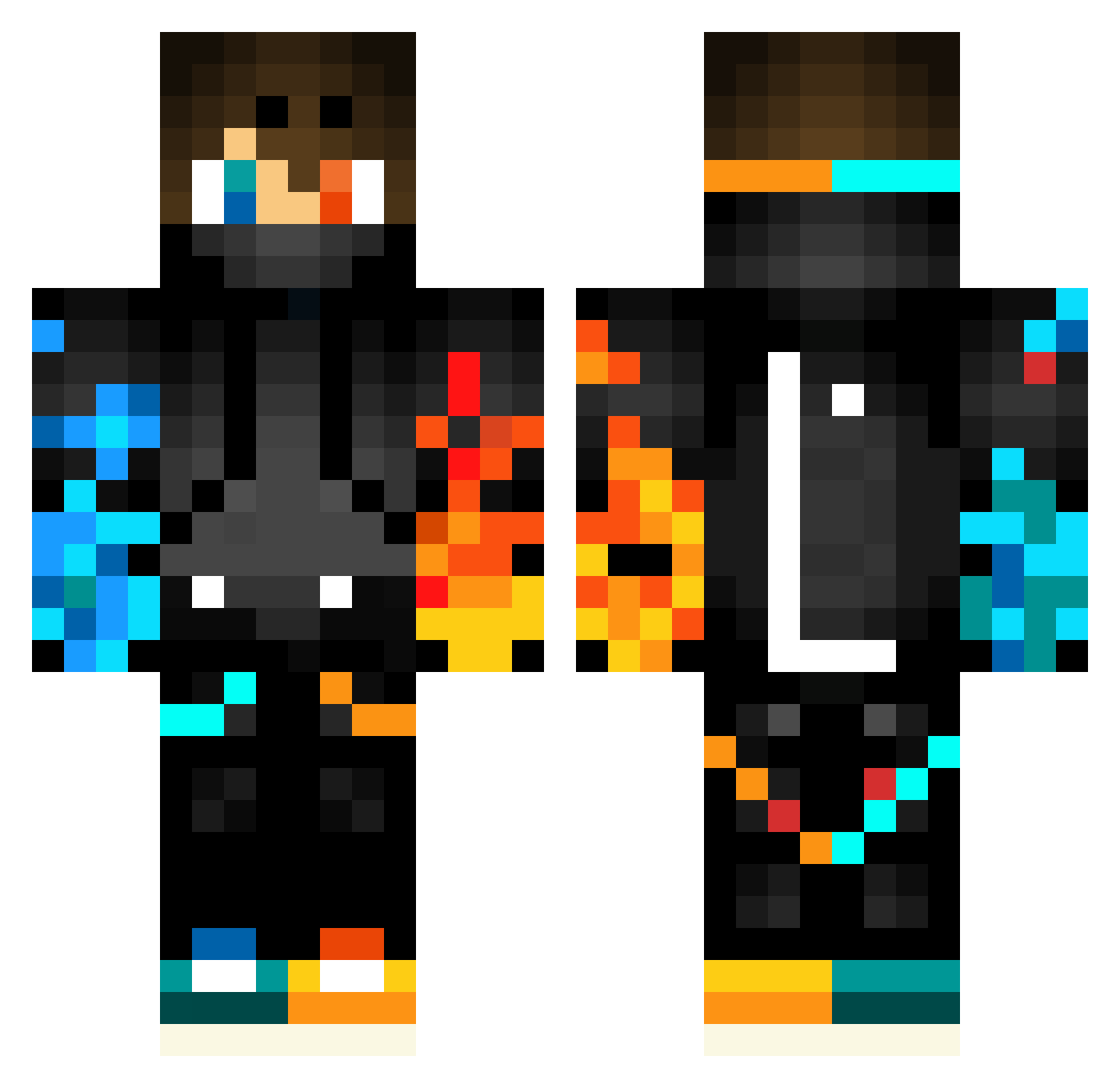 gtajt2 Minecraft skin, front and back view
