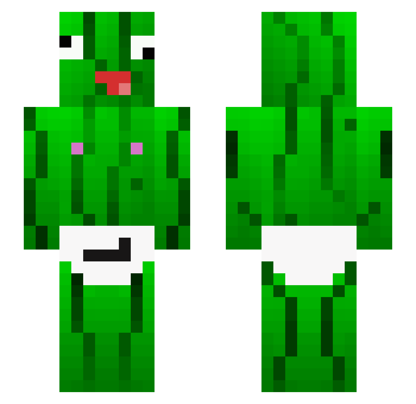 IsaacPepino Minecraft skin, front and back view
