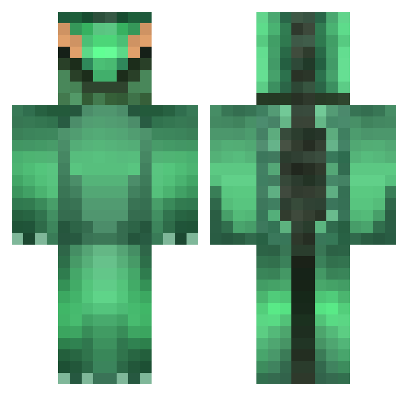 Eooost Minecraft skin, front and back view