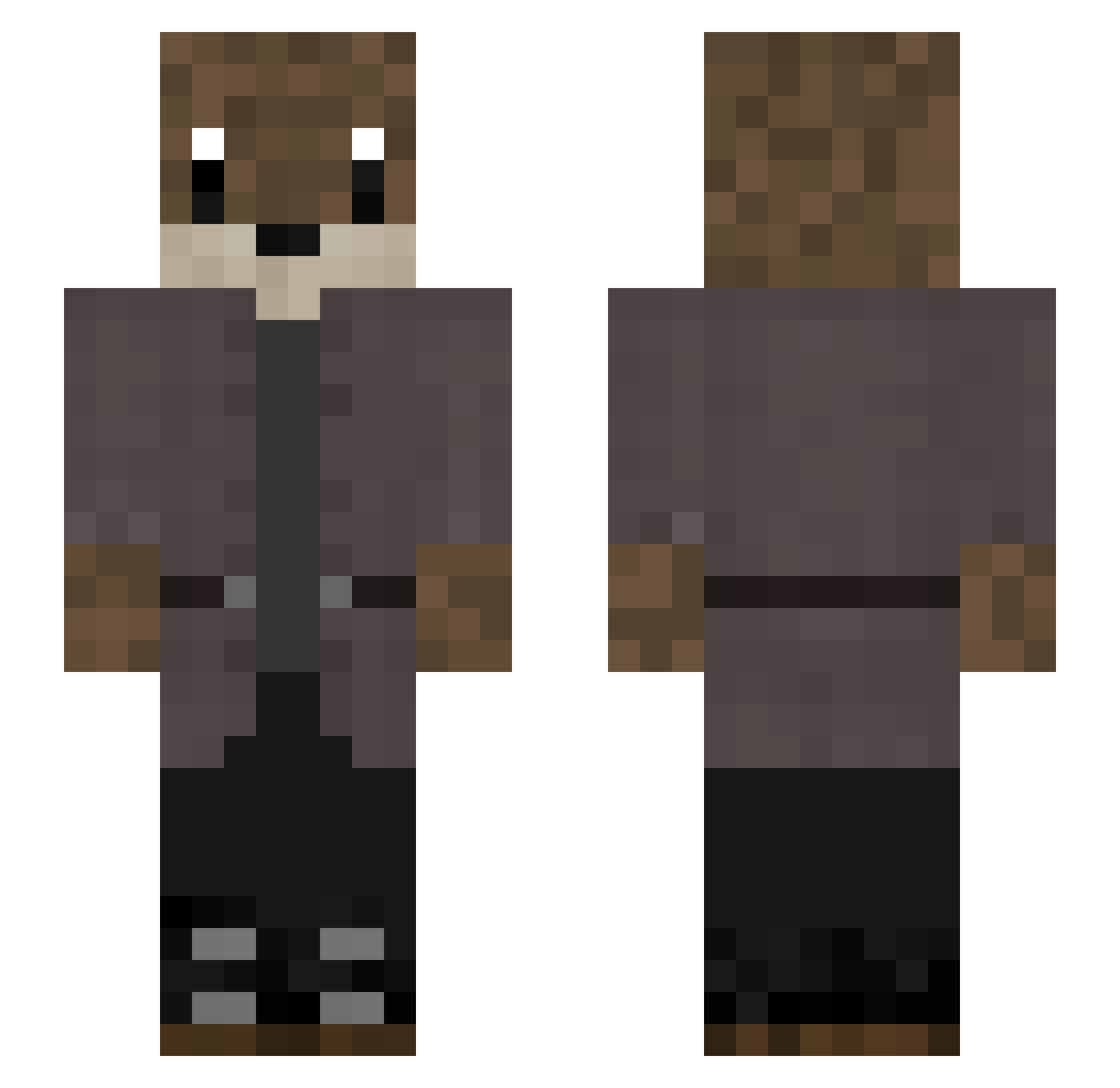 Jonas2474 Minecraft skin, front and back view