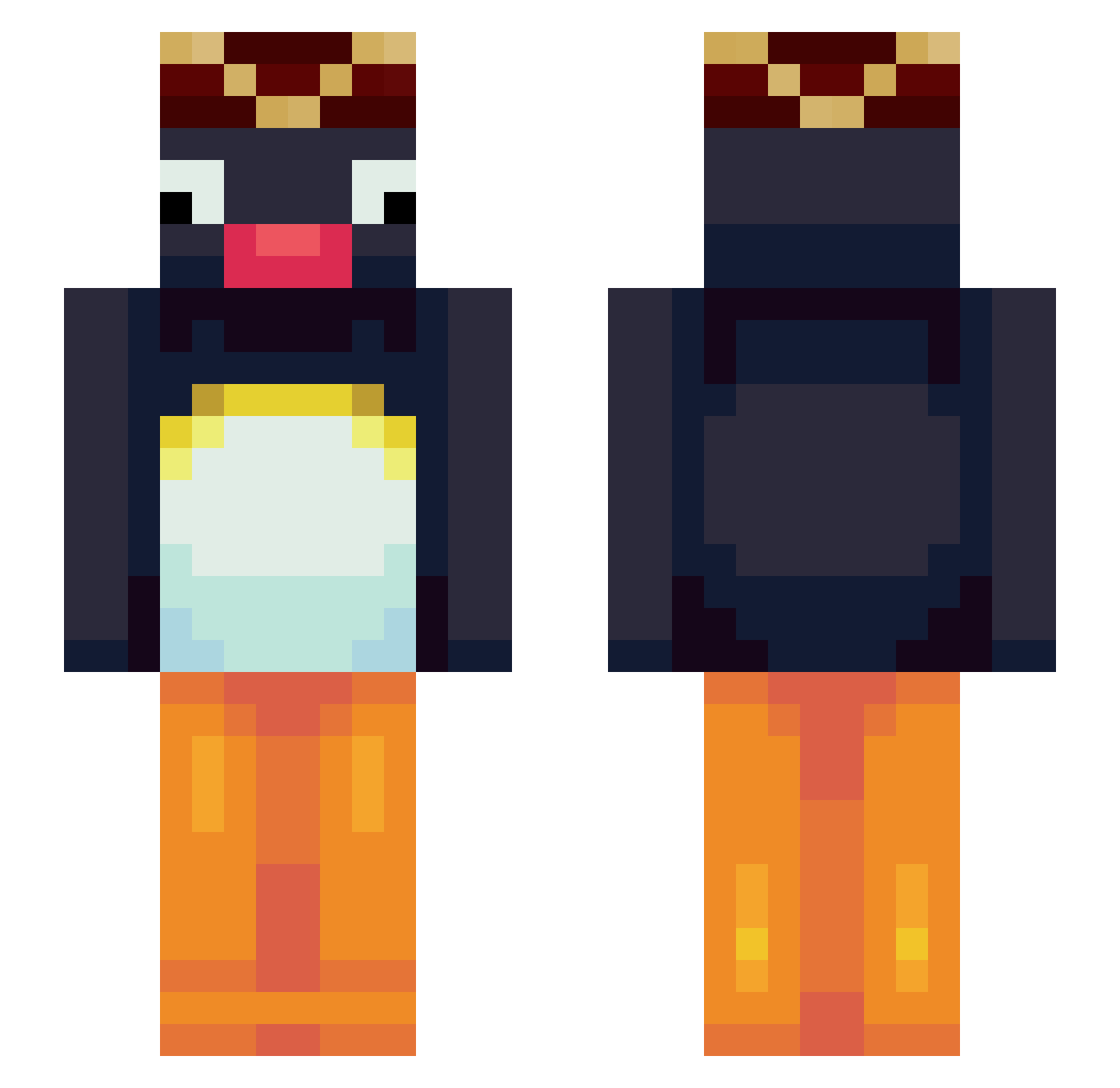 Vyrzade Minecraft skin, front and back view
