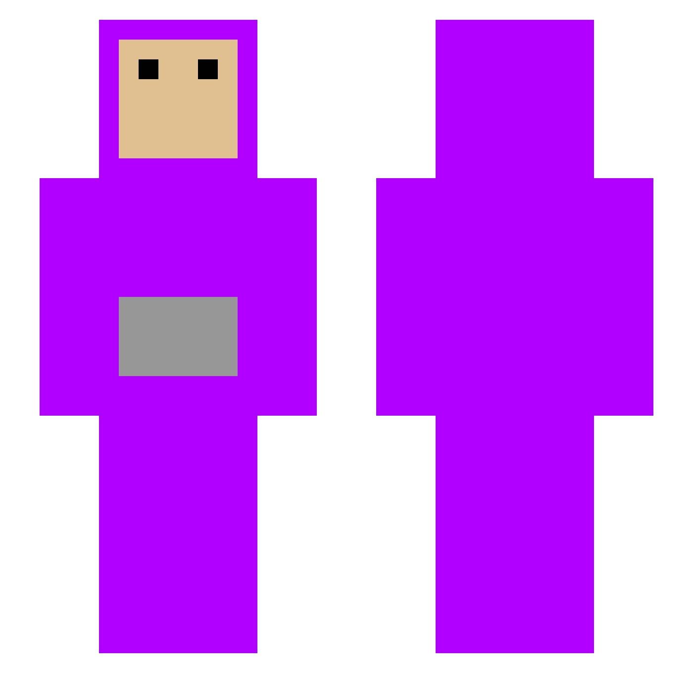 SkibidCappuccino Minecraft skin, front and back view