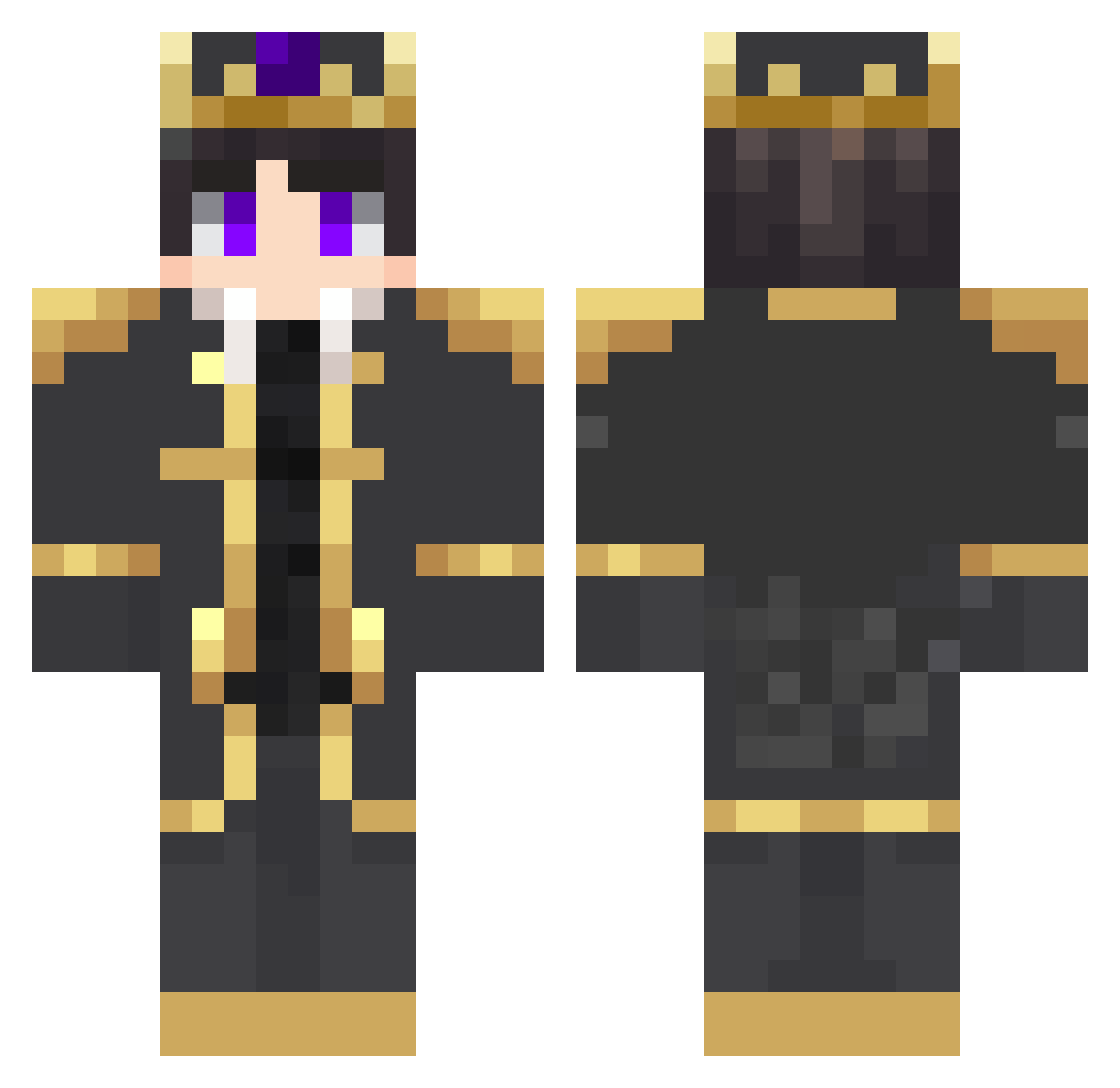 Draxlerz Minecraft skin, front and back view