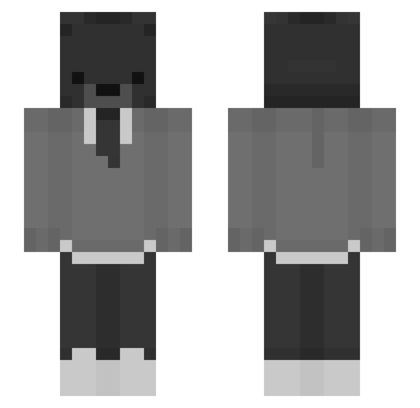 Sxntix Minecraft skin, front and back view