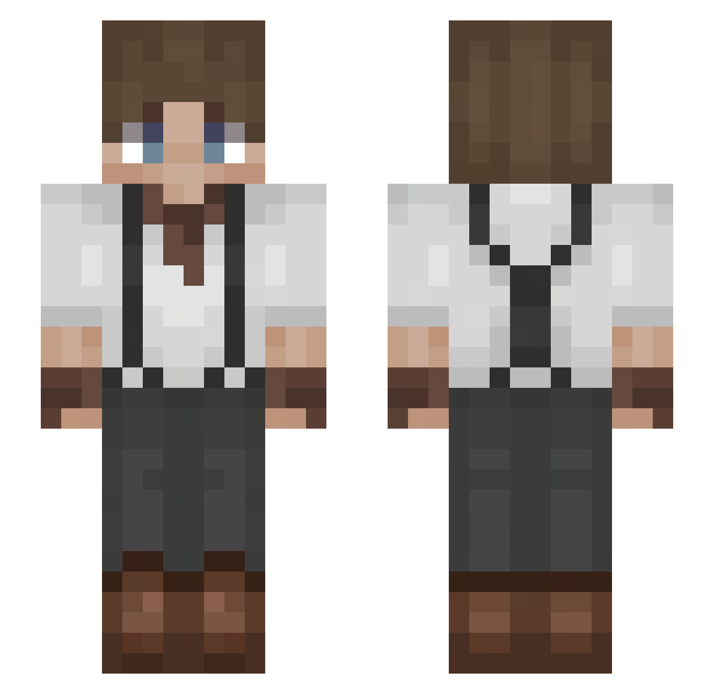 Phazegate Minecraft skin, front and back view