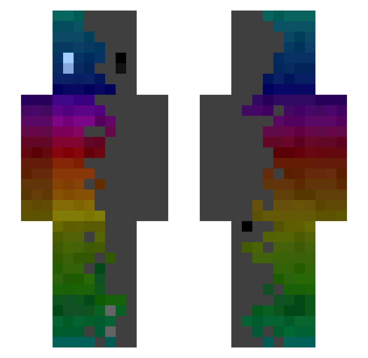 Raphael0360 Minecraft skin, front and back view