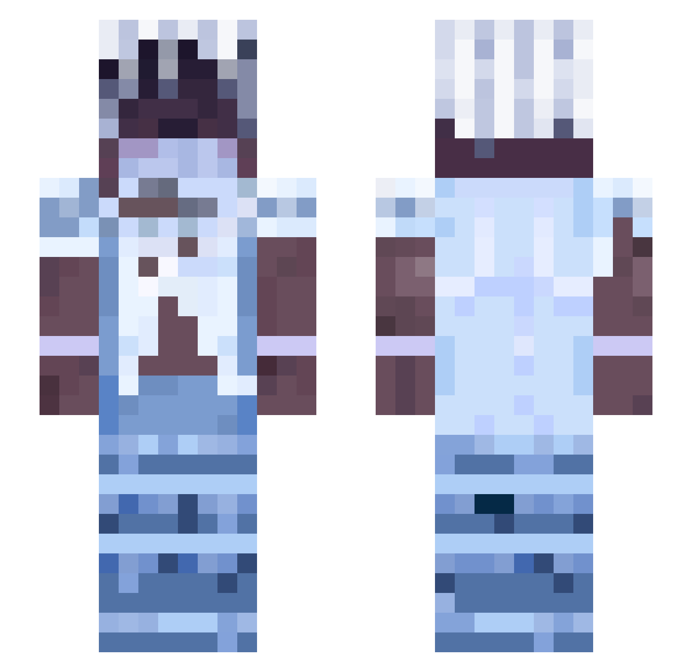 WokaDestroyer Minecraft skin, front and back view