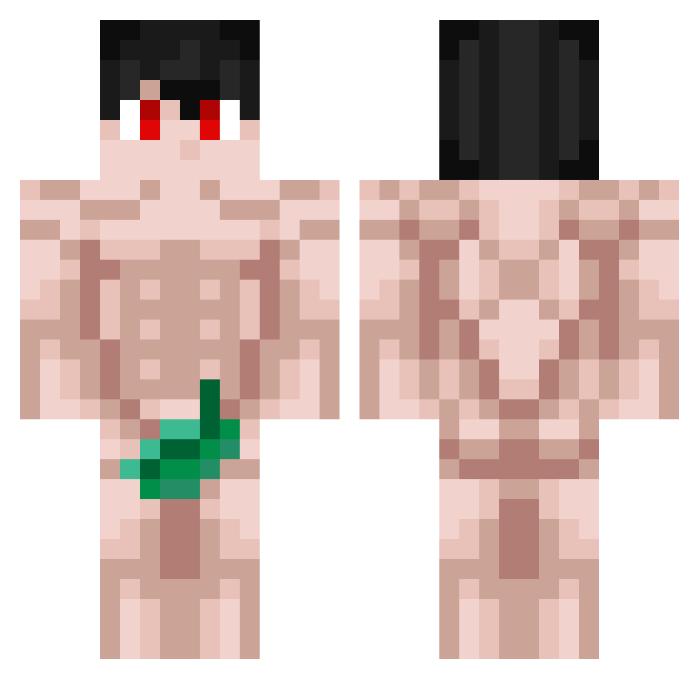 GreenDragon0076 Minecraft skin, front and back view
