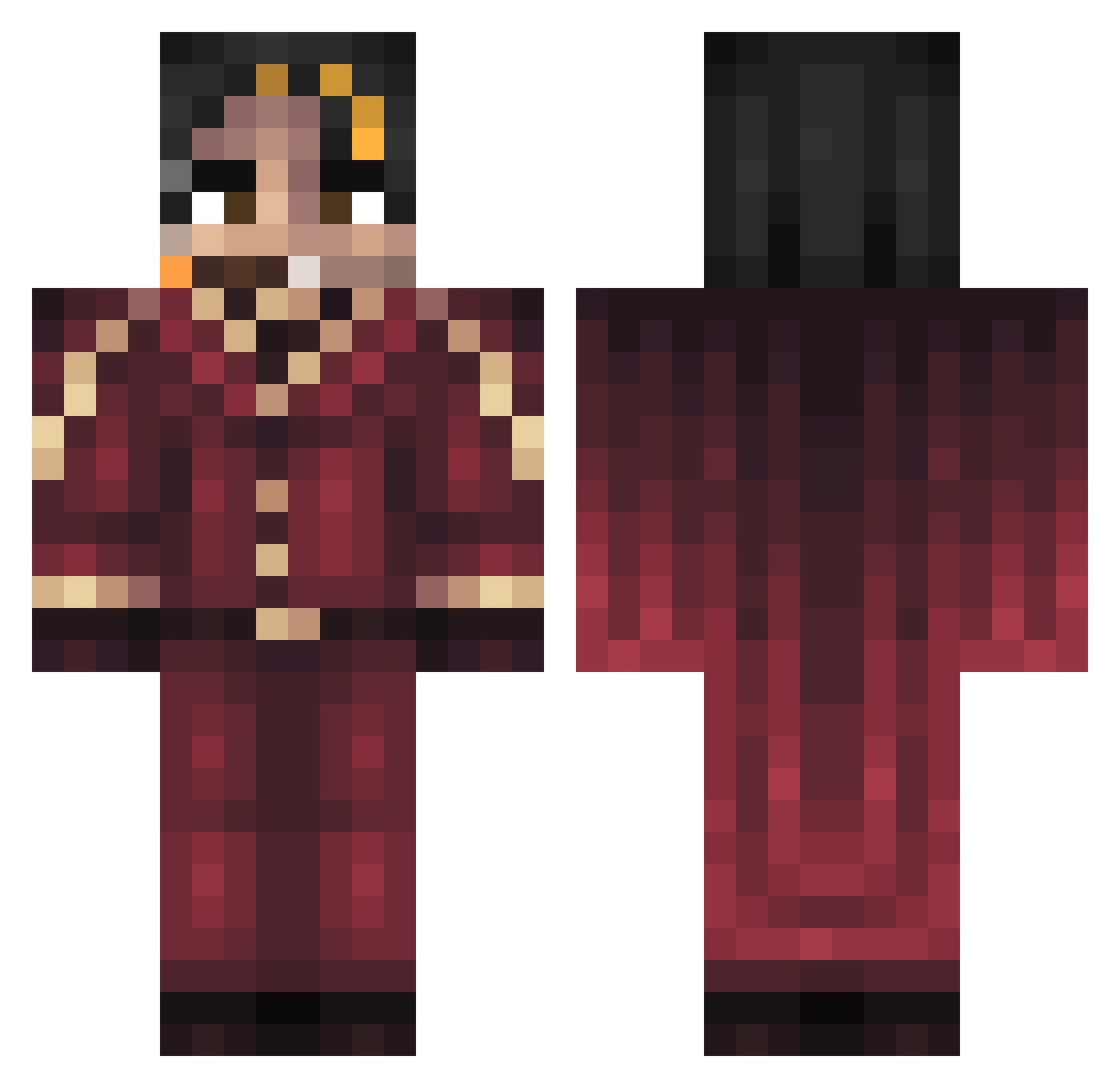 TwinkBhoiiii Minecraft skin, front and back view