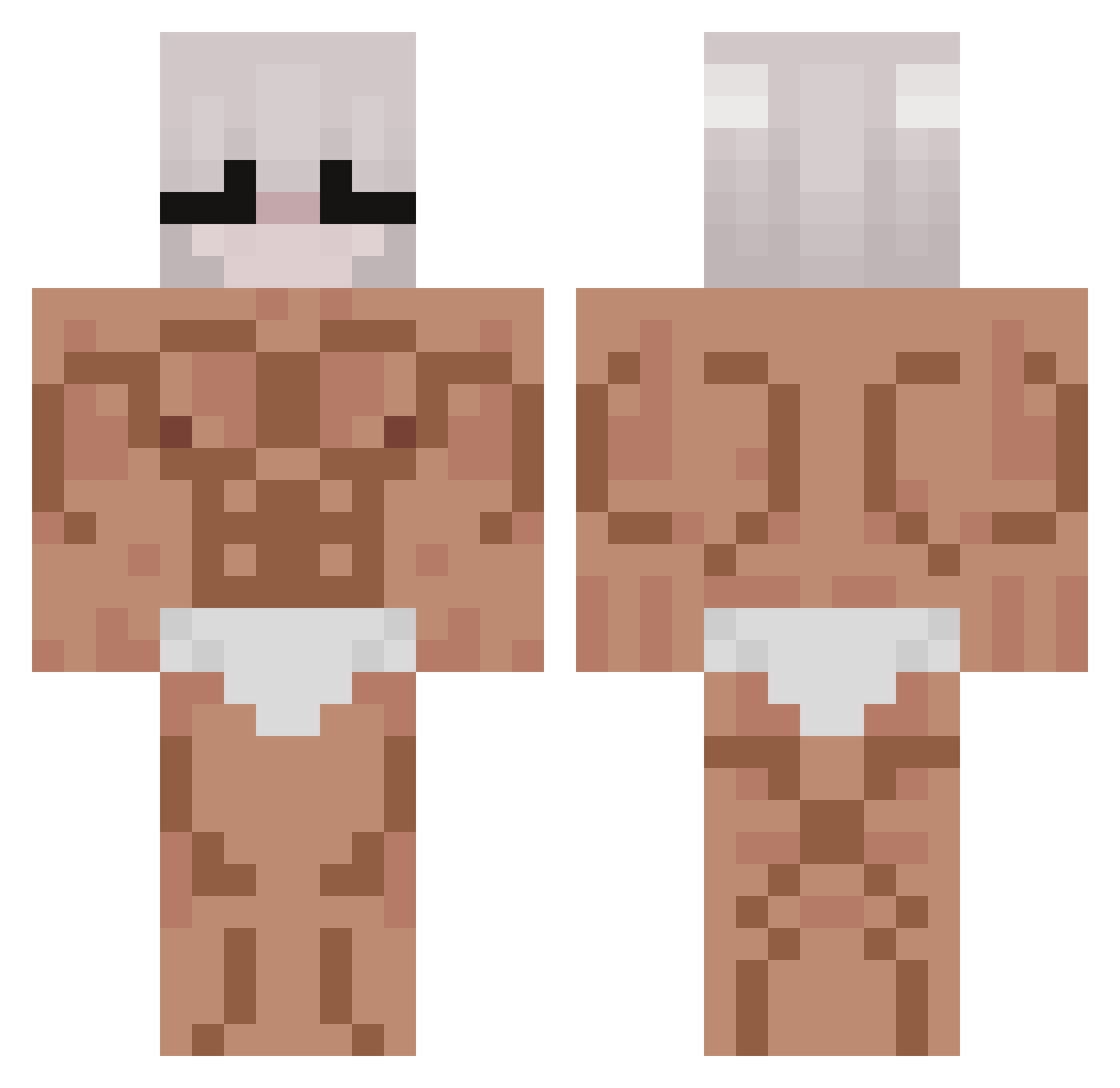 bittercranberry Minecraft skin, front and back view