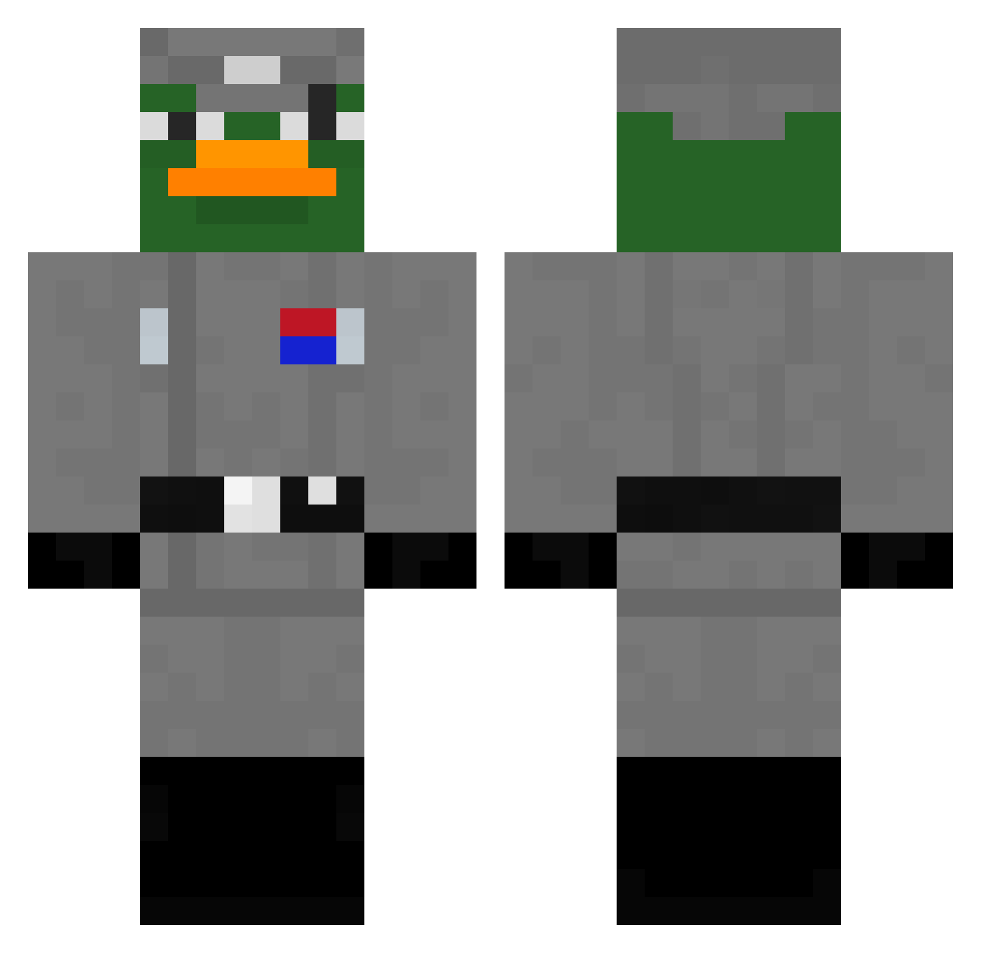 Jamesok123 Minecraft skin, front and back view