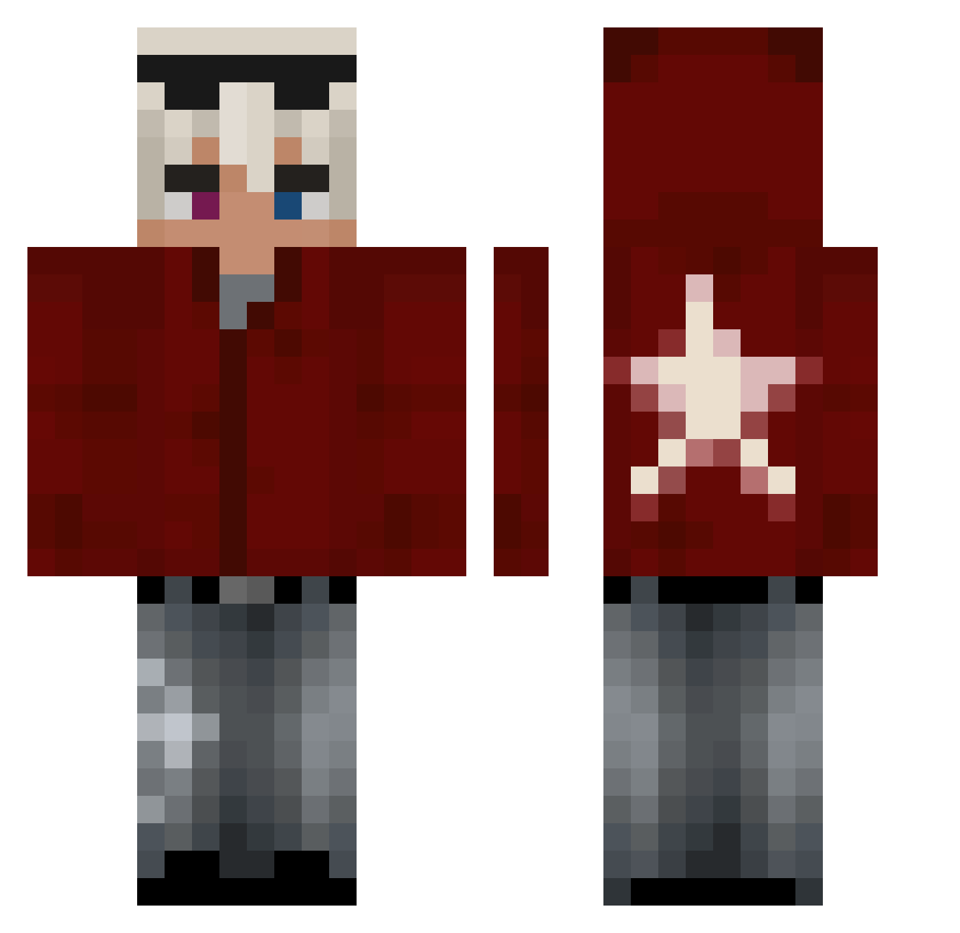 simonnetoff Minecraft skin, front and back view