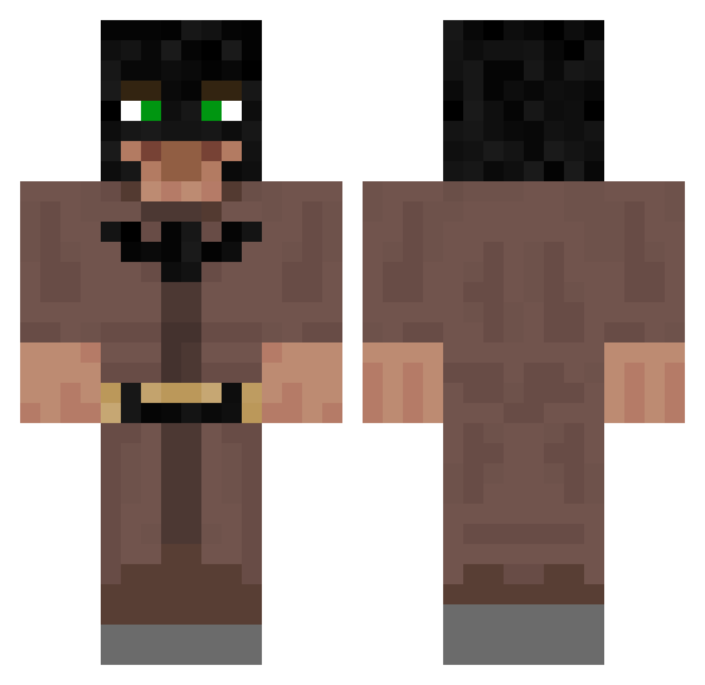 Yujino Minecraft skin, front and back view