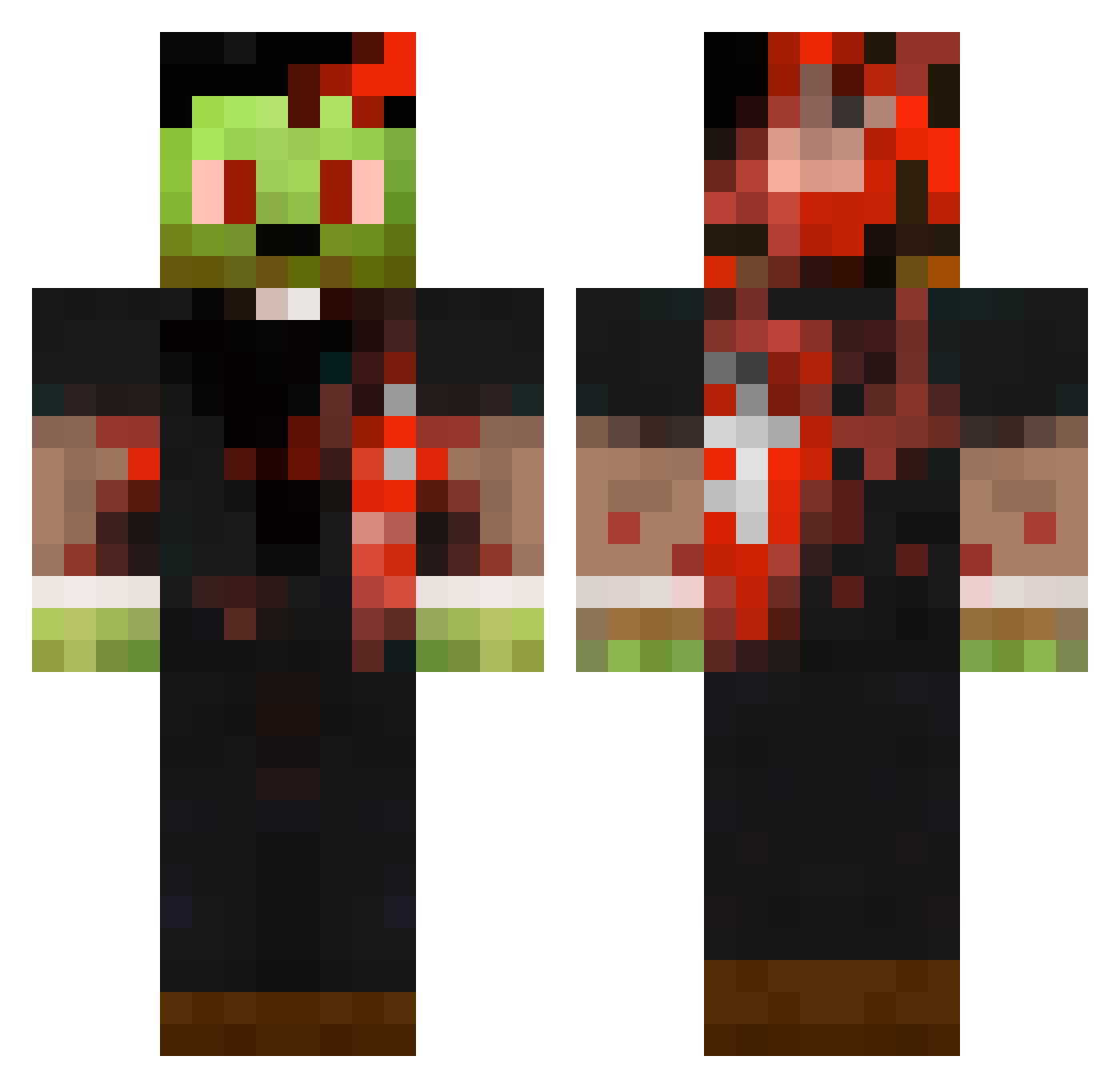 Yamahamxrider27 Minecraft skin, front and back view