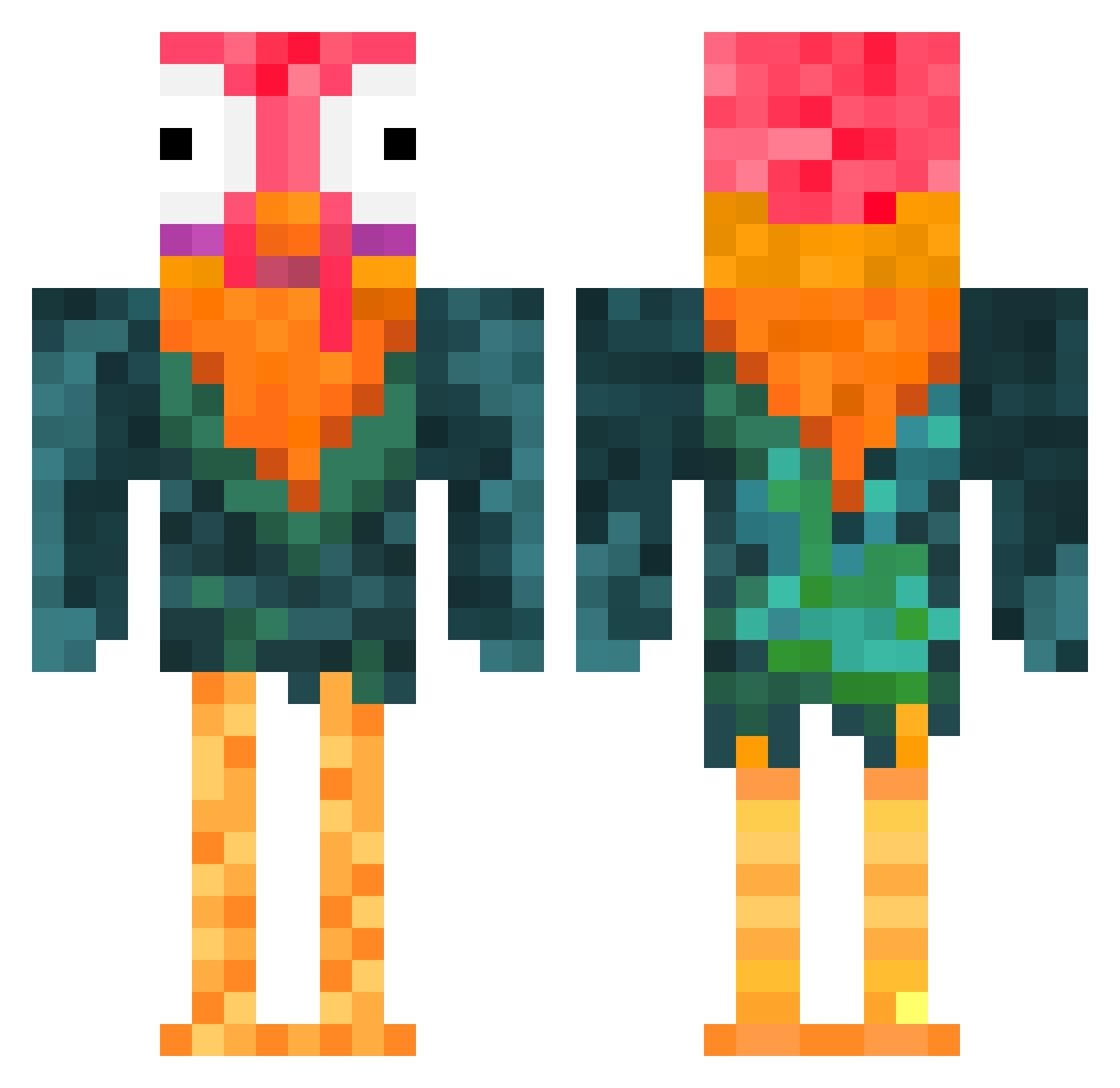 xdxt Minecraft skin, front and back view