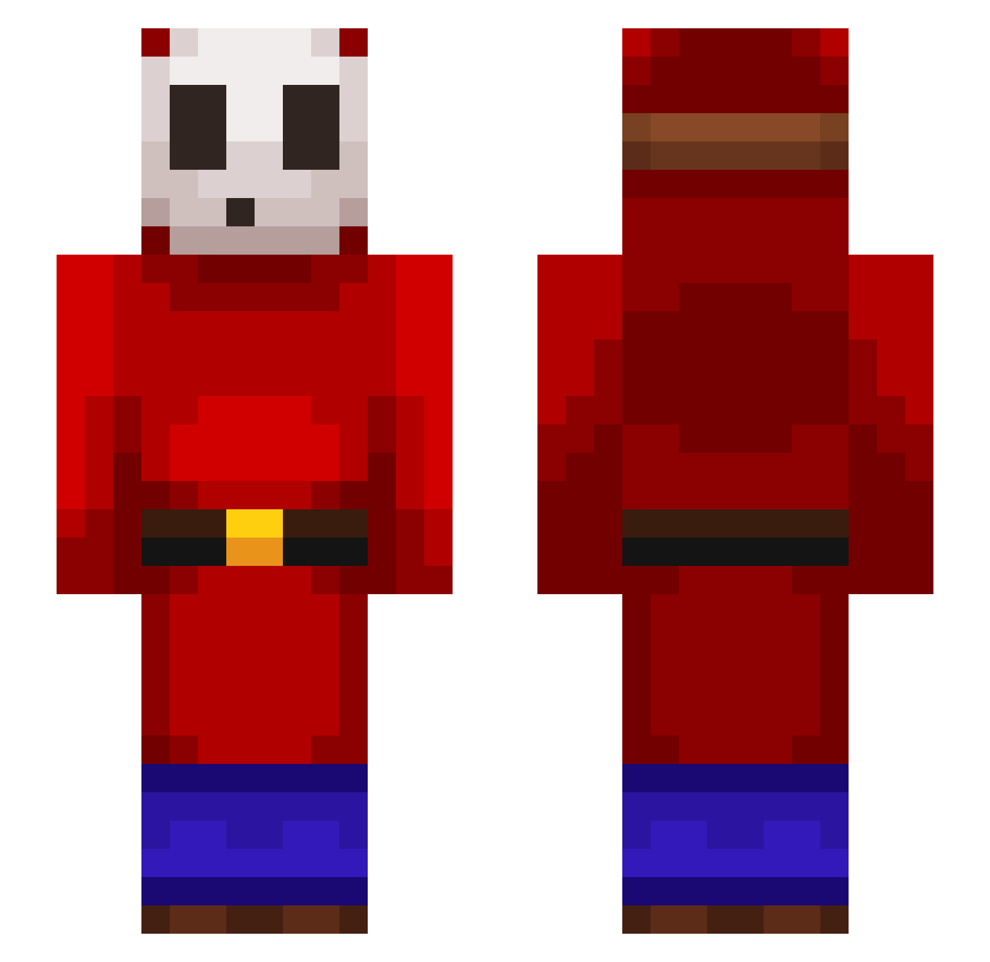 Reeptilia Minecraft skin, front and back view