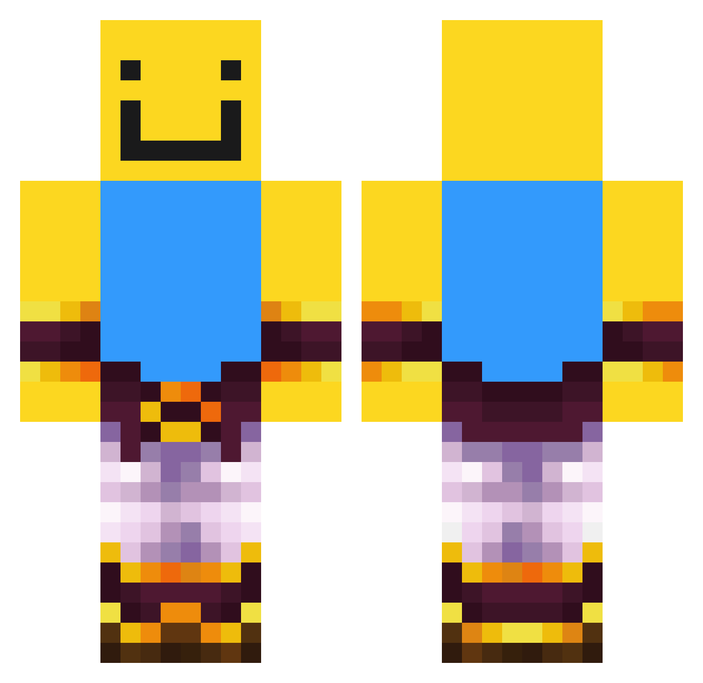 PlanetNamek Minecraft skin, front and back view
