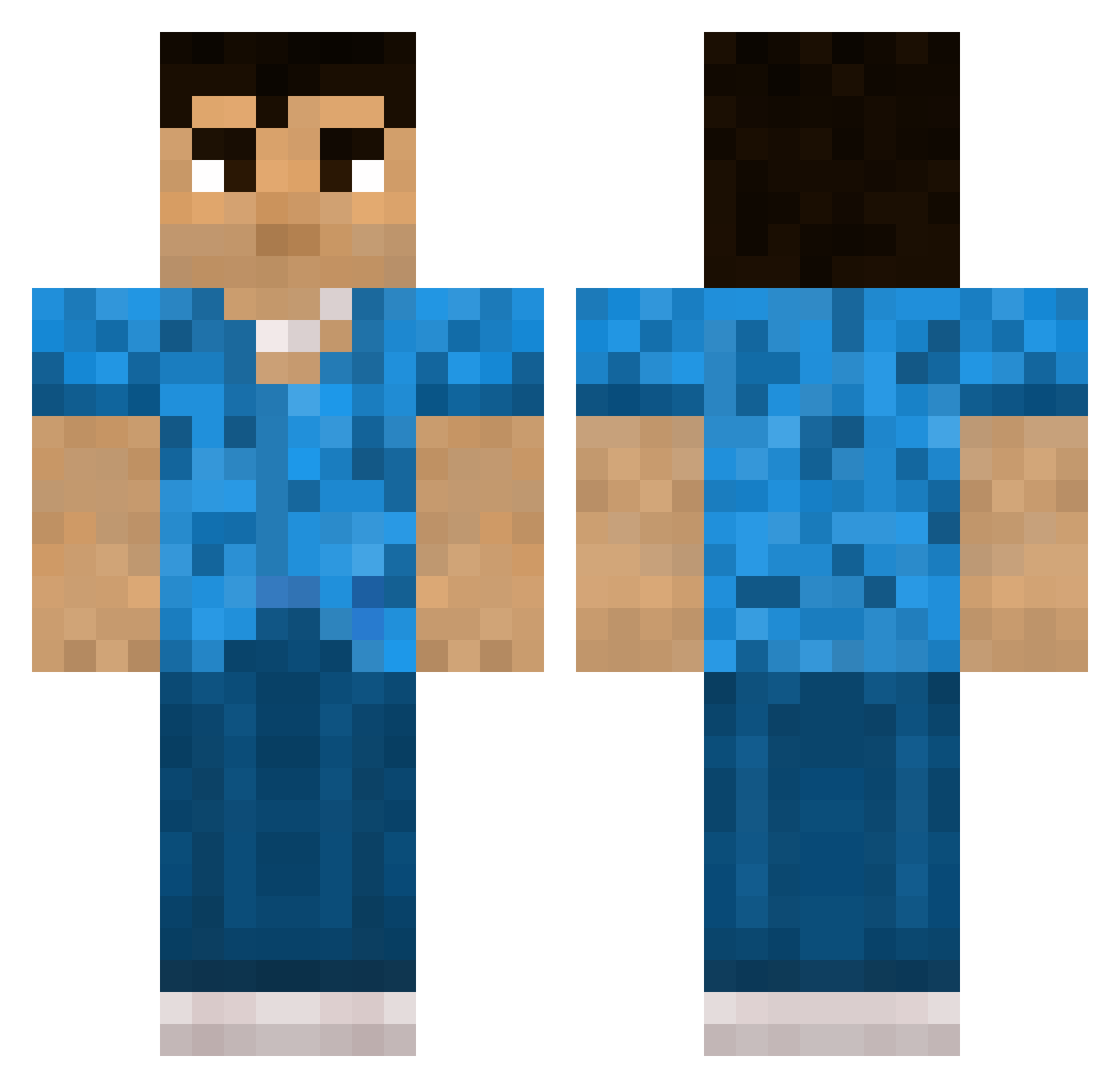TheoTTG Minecraft skin, front and back view