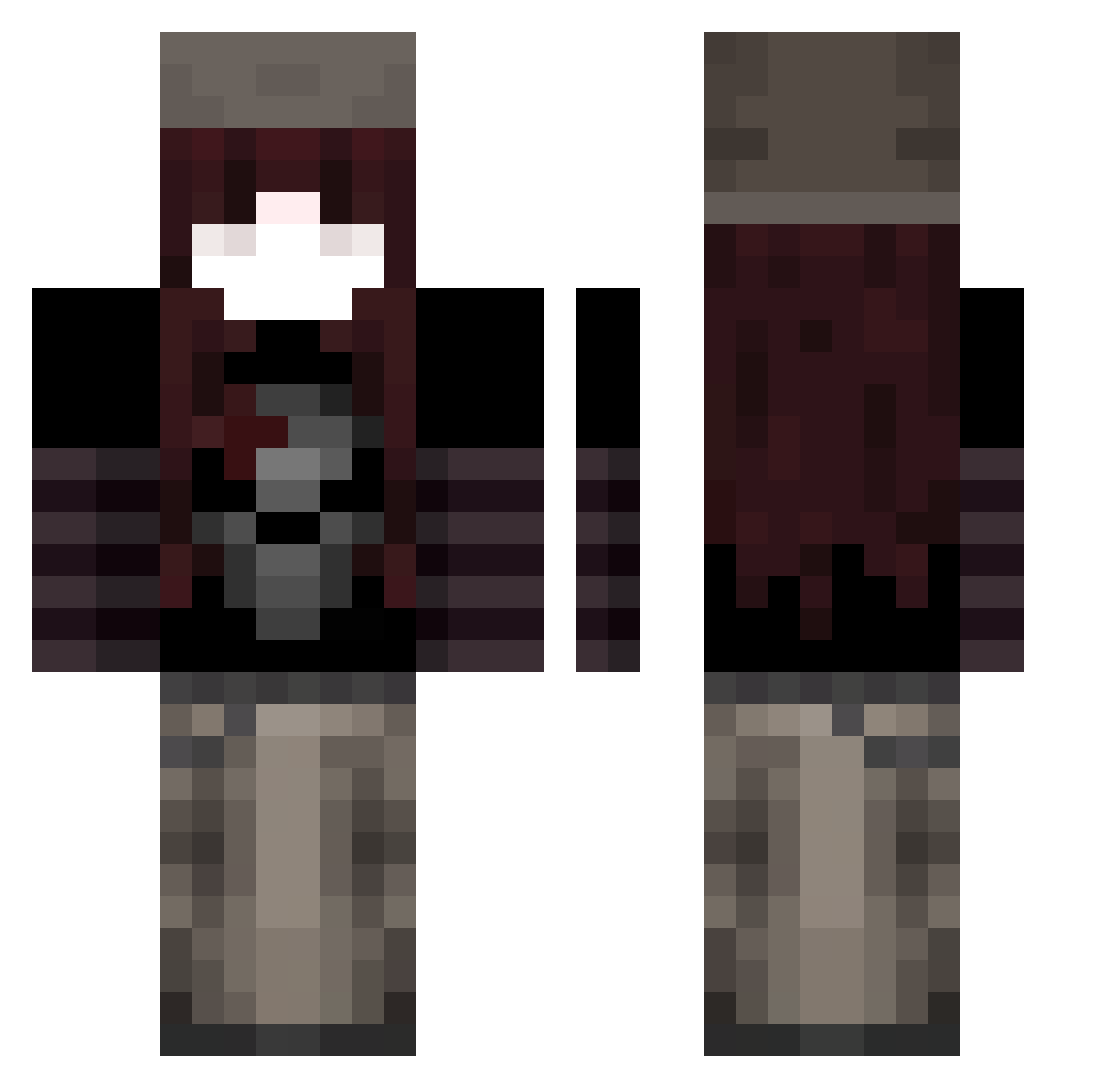 q_0372 Minecraft skin, front and back view