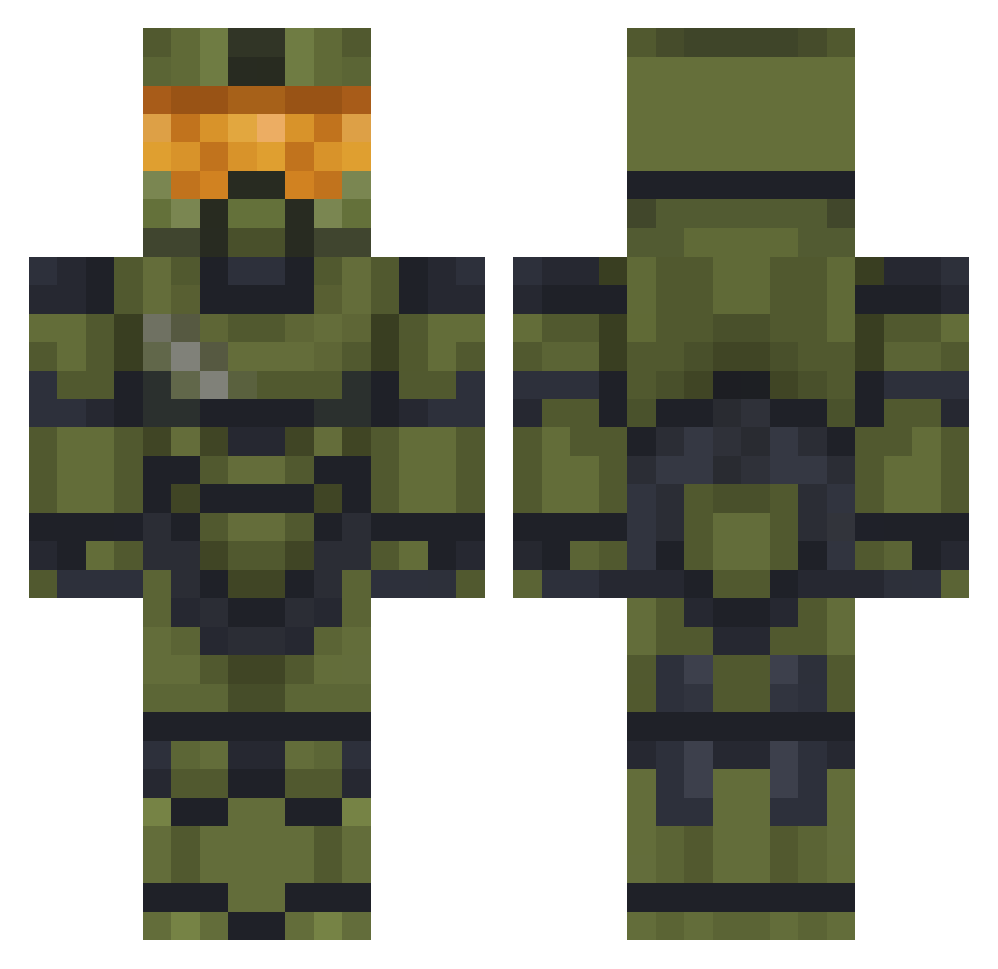 Vorept Minecraft skin, front and back view