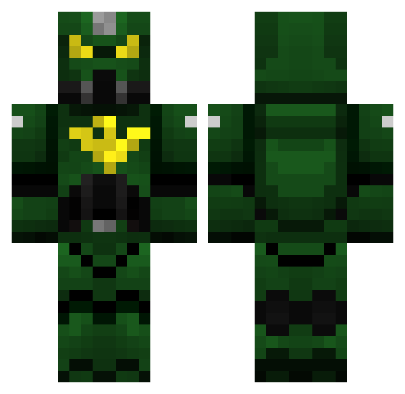 Tattoosavage Minecraft skin, front and back view