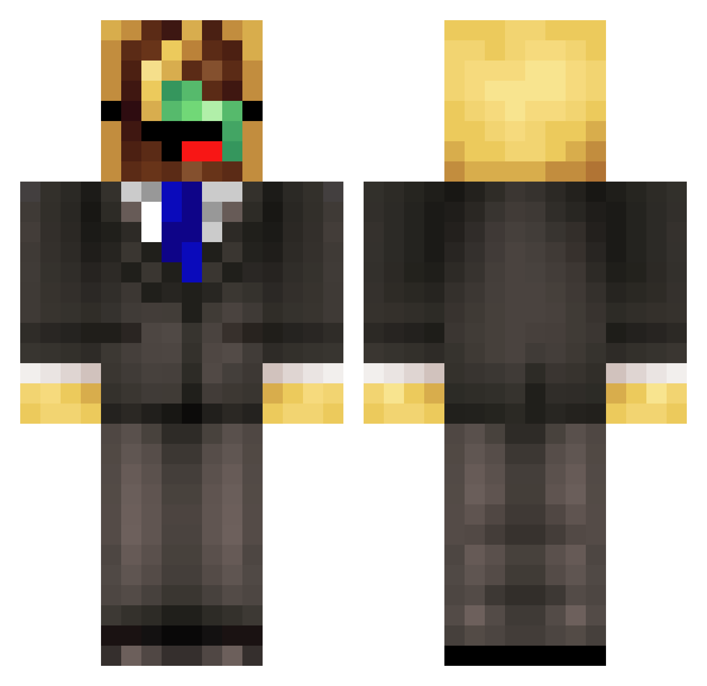 Accountant Minecraft skin, front and back view