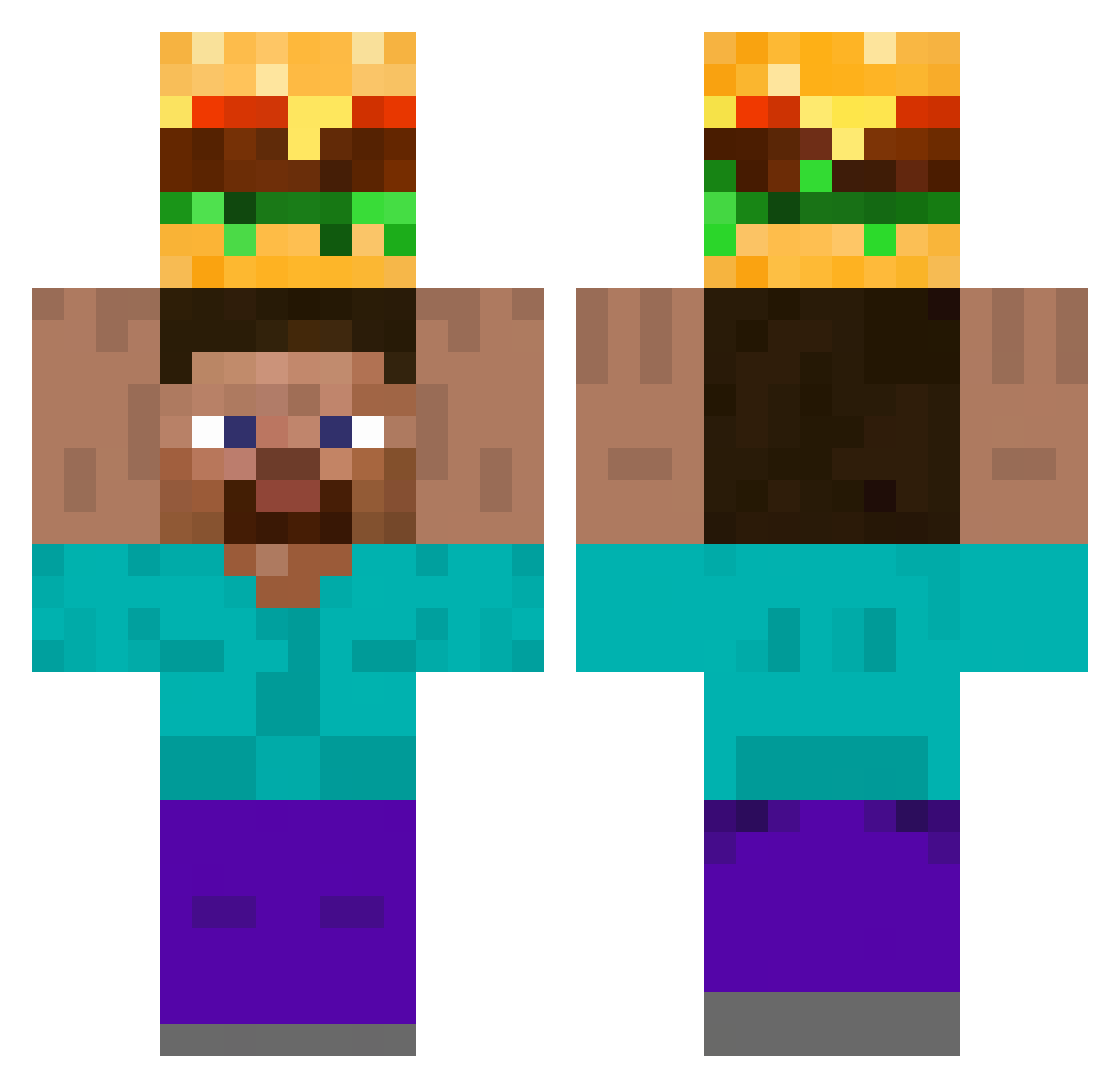 darkness987 Minecraft skin, front and back view