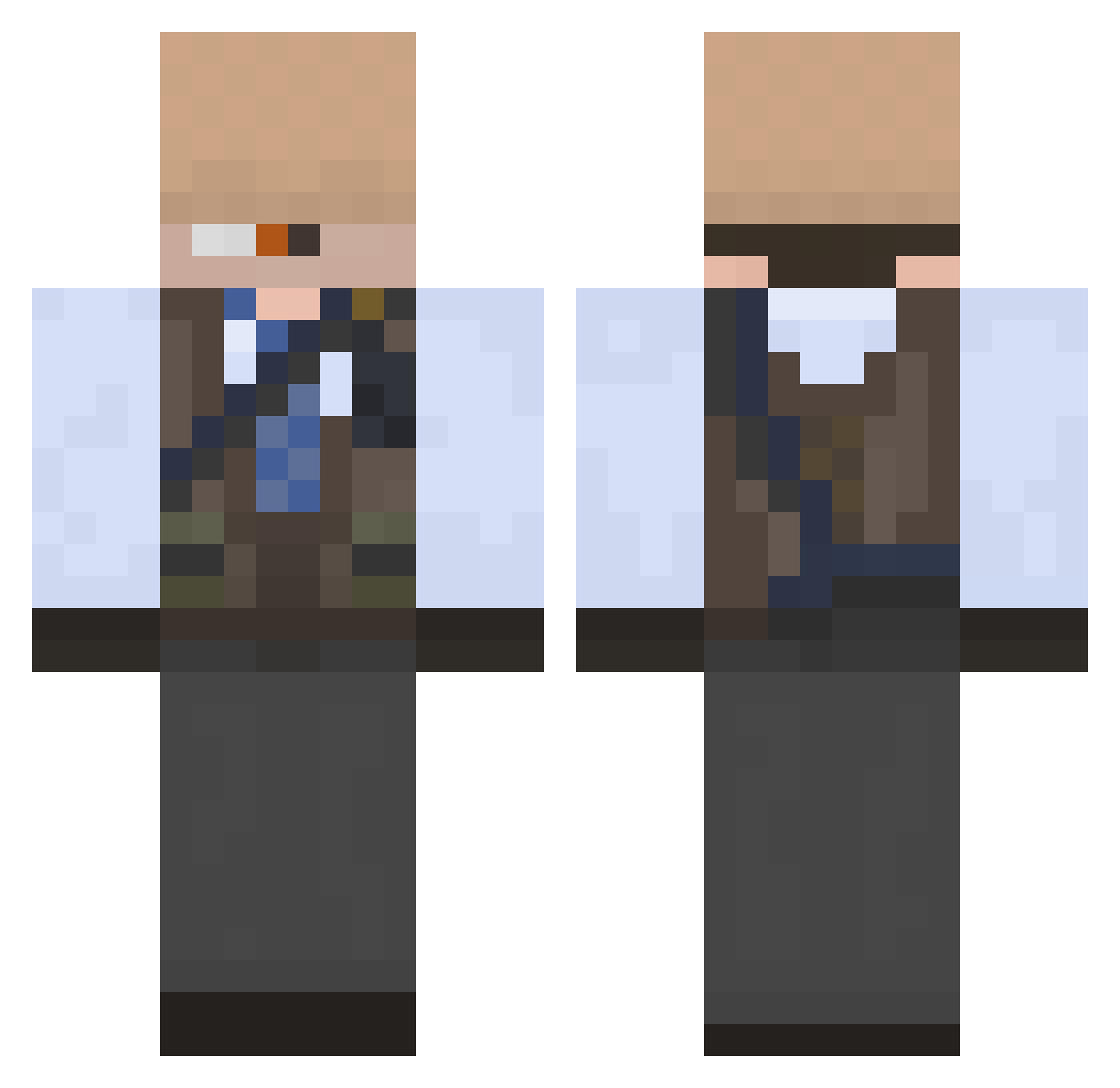 Patalonia Minecraft skin, front and back view