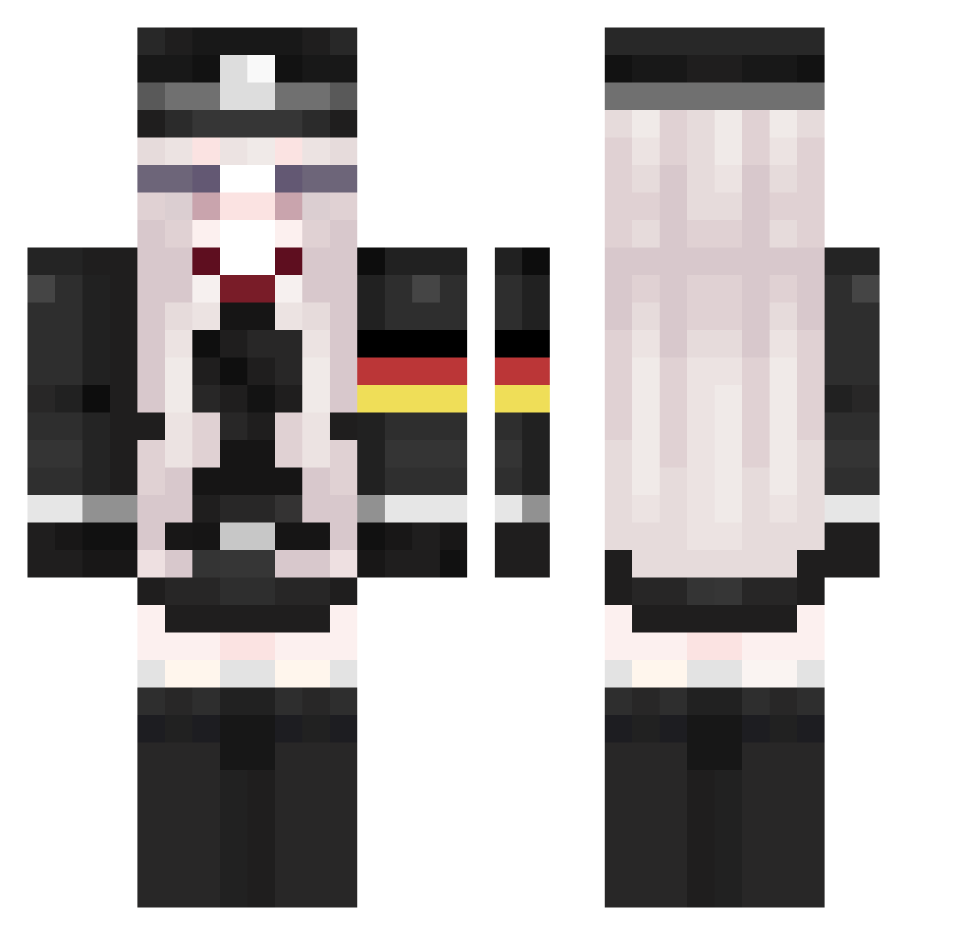 LoliComunista Minecraft skin, front and back view
