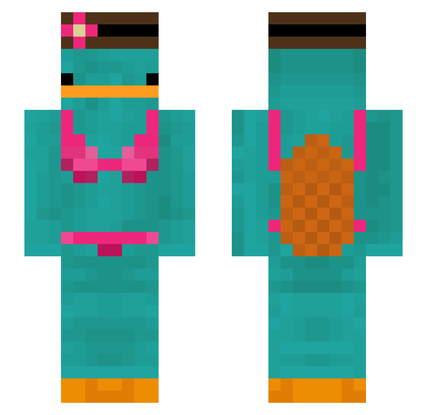 sunnyhaze Minecraft skin, front and back view