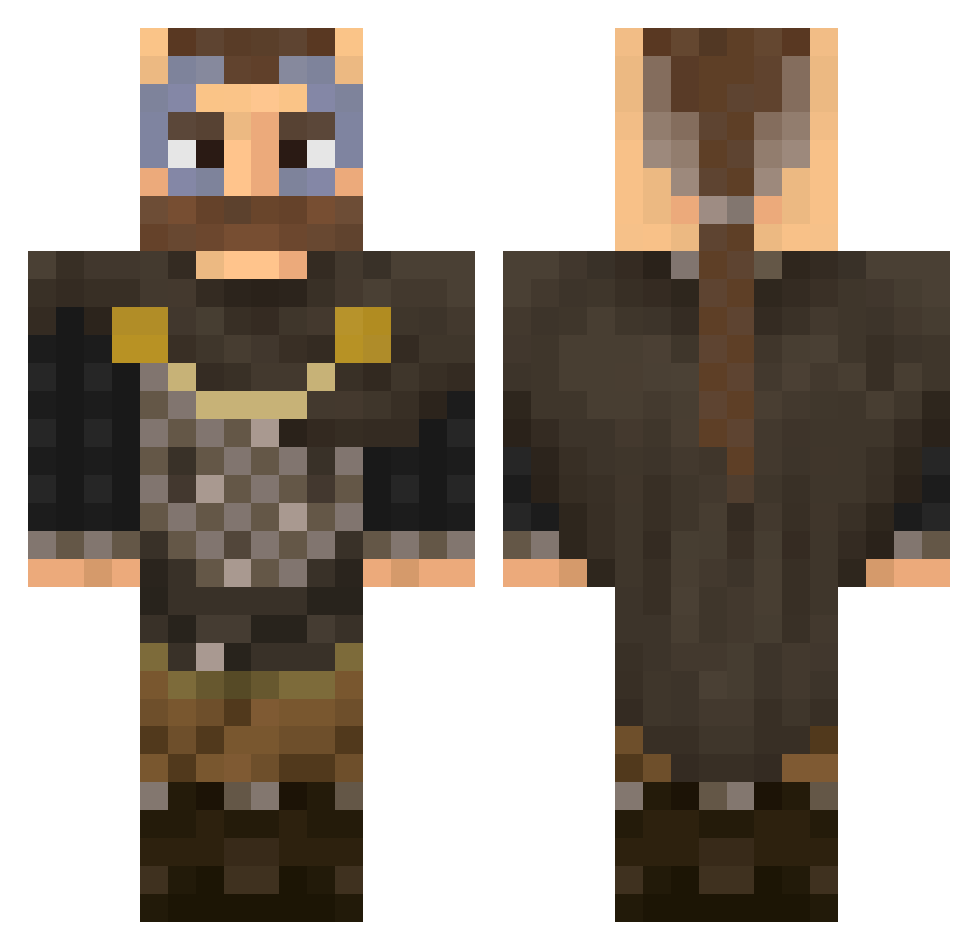 walth3r Minecraft skin, front and back view