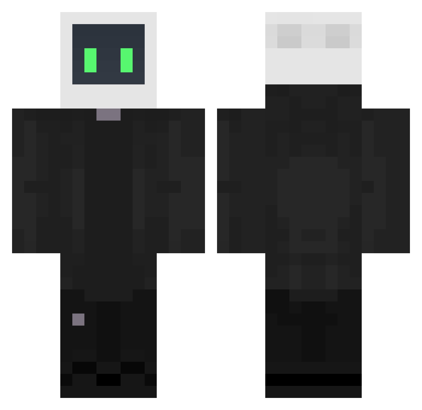 Cbhexer Minecraft skin, front and back view