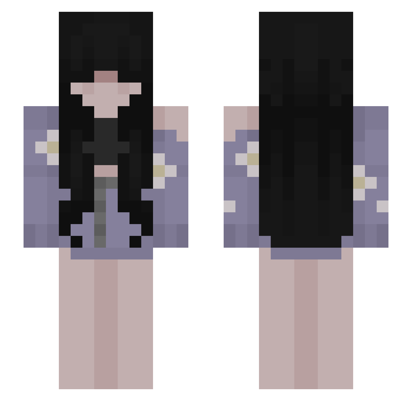 MadyZ Minecraft skin, front and back view