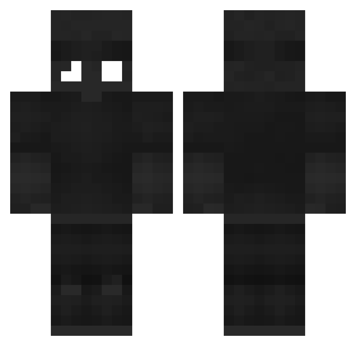 Nectron Minecraft skin, front and back view