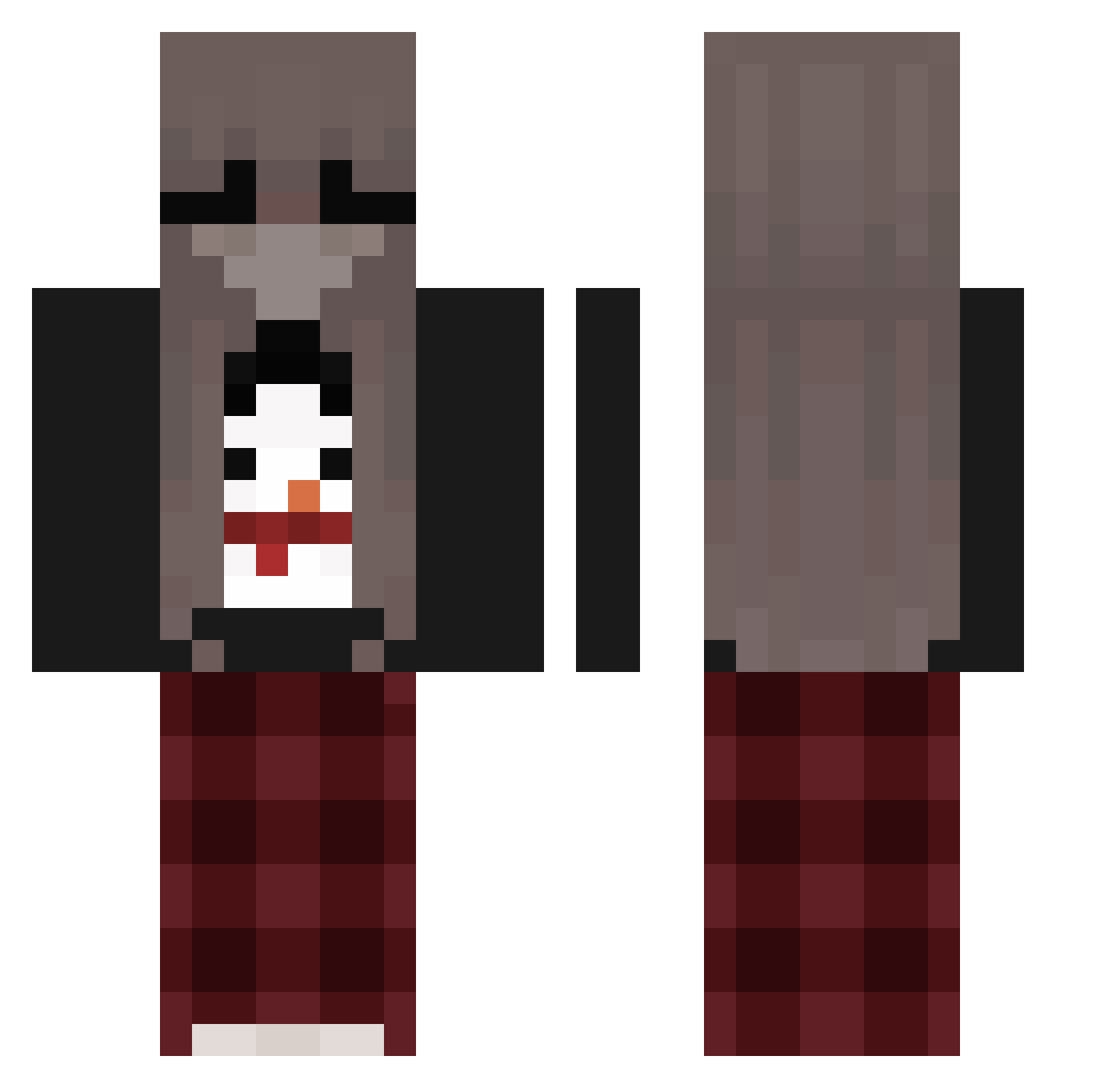 bessi2 Minecraft skin, front and back view