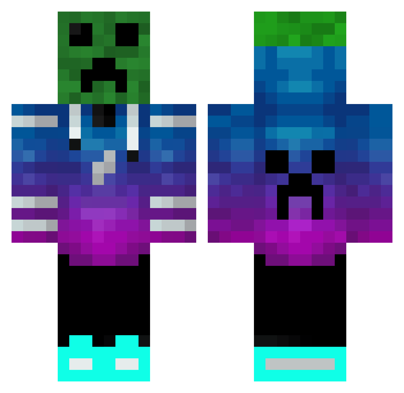 SammyHynes Minecraft skin, front and back view
